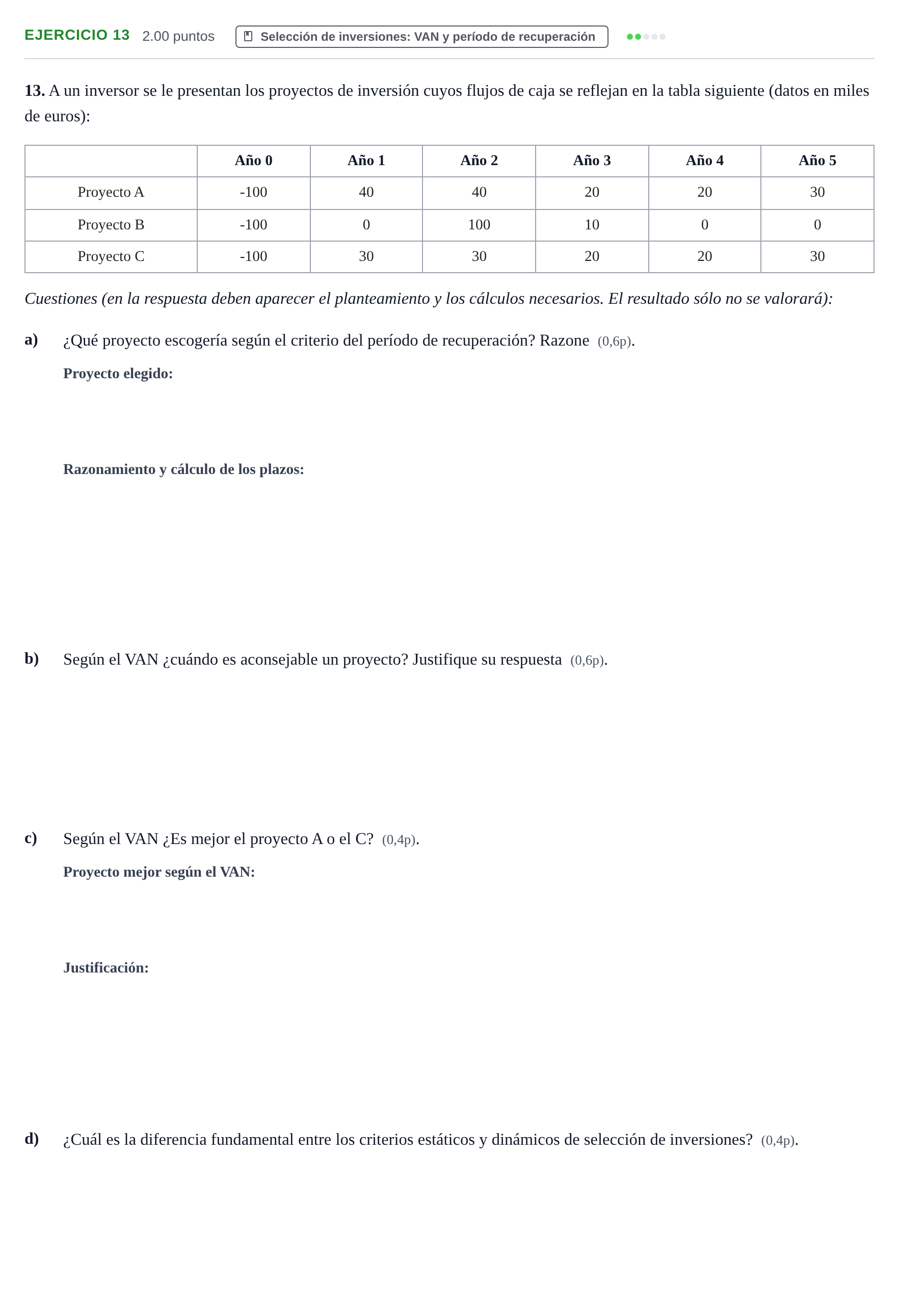 Enunciado: Problema 13 · Empresa y Diseño de Modelos de Negocio PAU Murcia Extraordinaria 2021