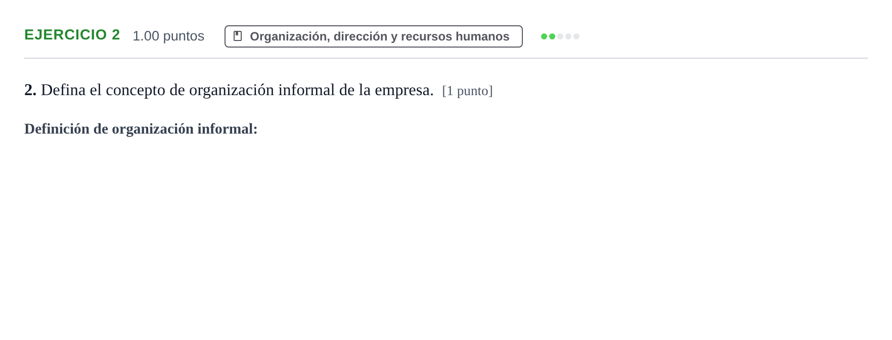 Enunciado: Problema 2 · Empresa y Diseño de Modelos de Negocio PAU Murcia Extraordinaria 2021