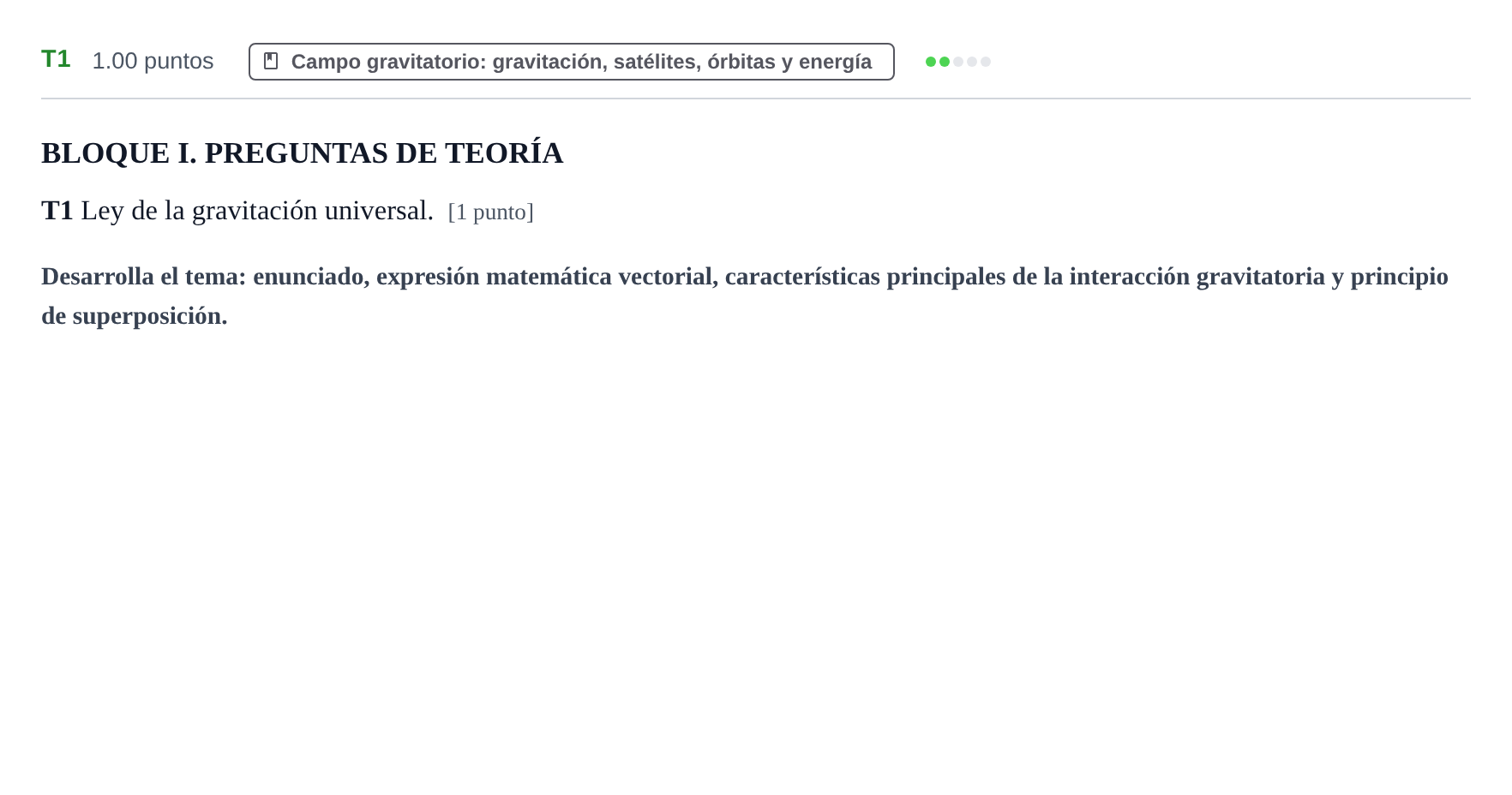Enunciado: Ejercicio T1 · Física PAU Murcia Extraordinaria 2021