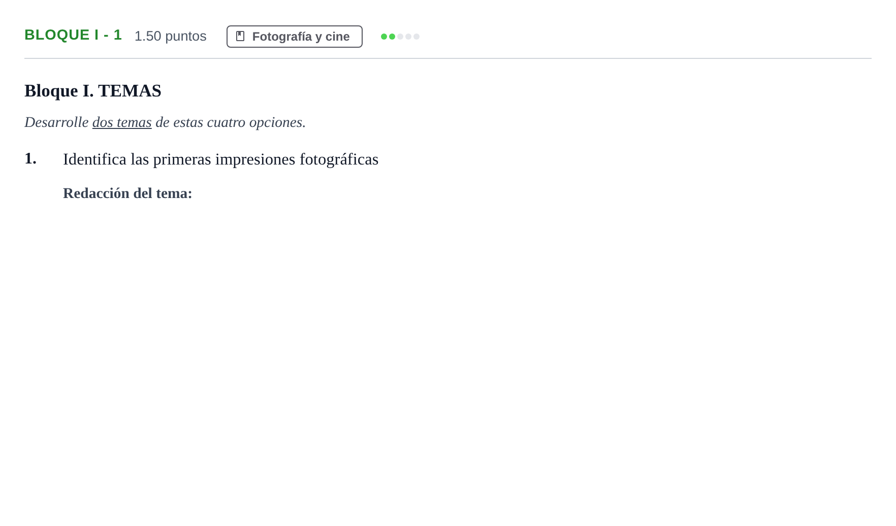 Enunciado: Bloque I - 1 · Fundamentos Artísticos PAU Murcia Extraordinaria 2021