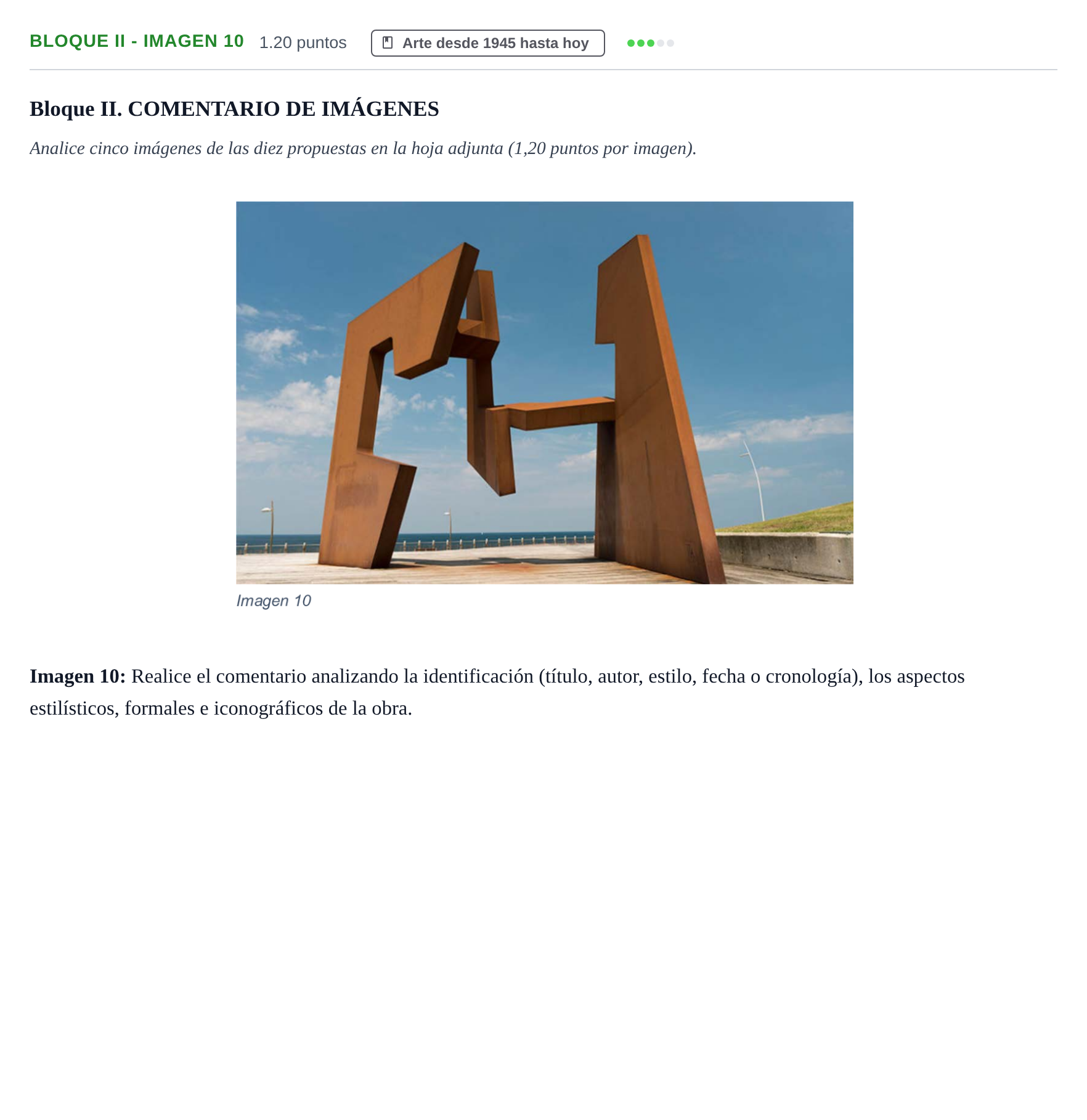 Enunciado: Bloque II - Imagen 10 · Fundamentos Artísticos PAU Murcia Extraordinaria 2021