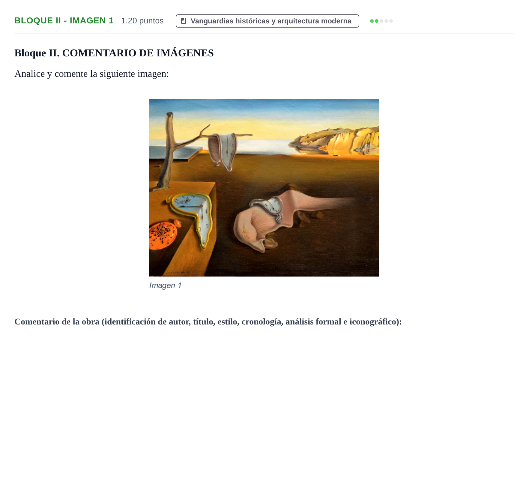 Enunciado: Bloque II - Imagen 1 · Fundamentos Artísticos PAU Murcia Extraordinaria 2021