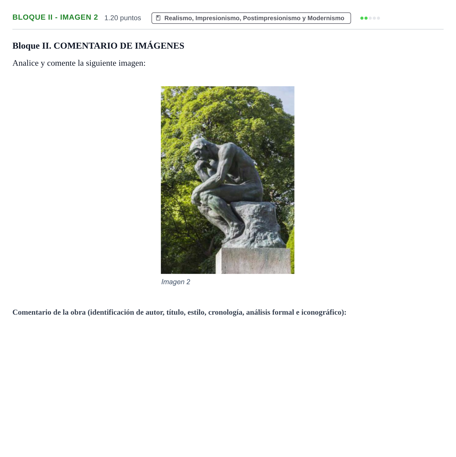 Enunciado: Bloque II - Imagen 2 · Fundamentos Artísticos PAU Murcia Extraordinaria 2021