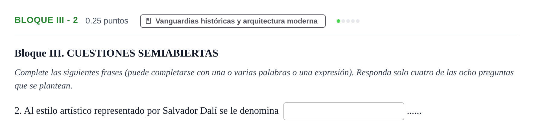 Enunciado: Bloque III - 2 · Fundamentos Artísticos PAU Murcia Extraordinaria 2021