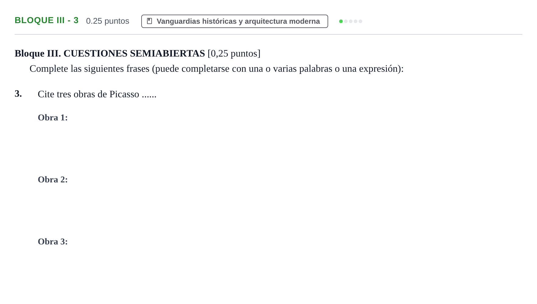 Enunciado: Bloque III - 3 · Fundamentos Artísticos PAU Murcia Extraordinaria 2021