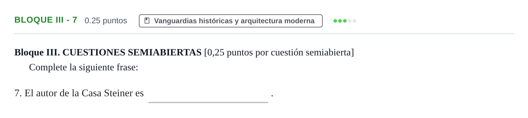 Enunciado: Bloque III - 7 · Fundamentos Artísticos PAU Murcia Extraordinaria 2021