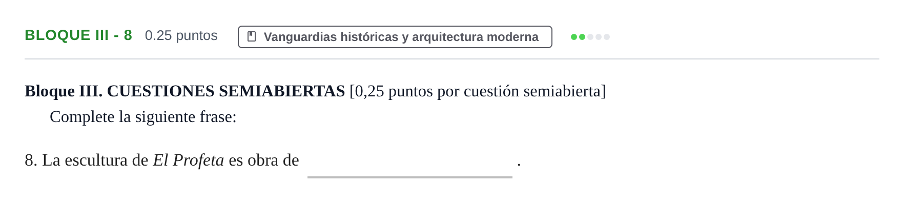 Enunciado: Bloque III - 8 · Fundamentos Artísticos PAU Murcia Extraordinaria 2021
