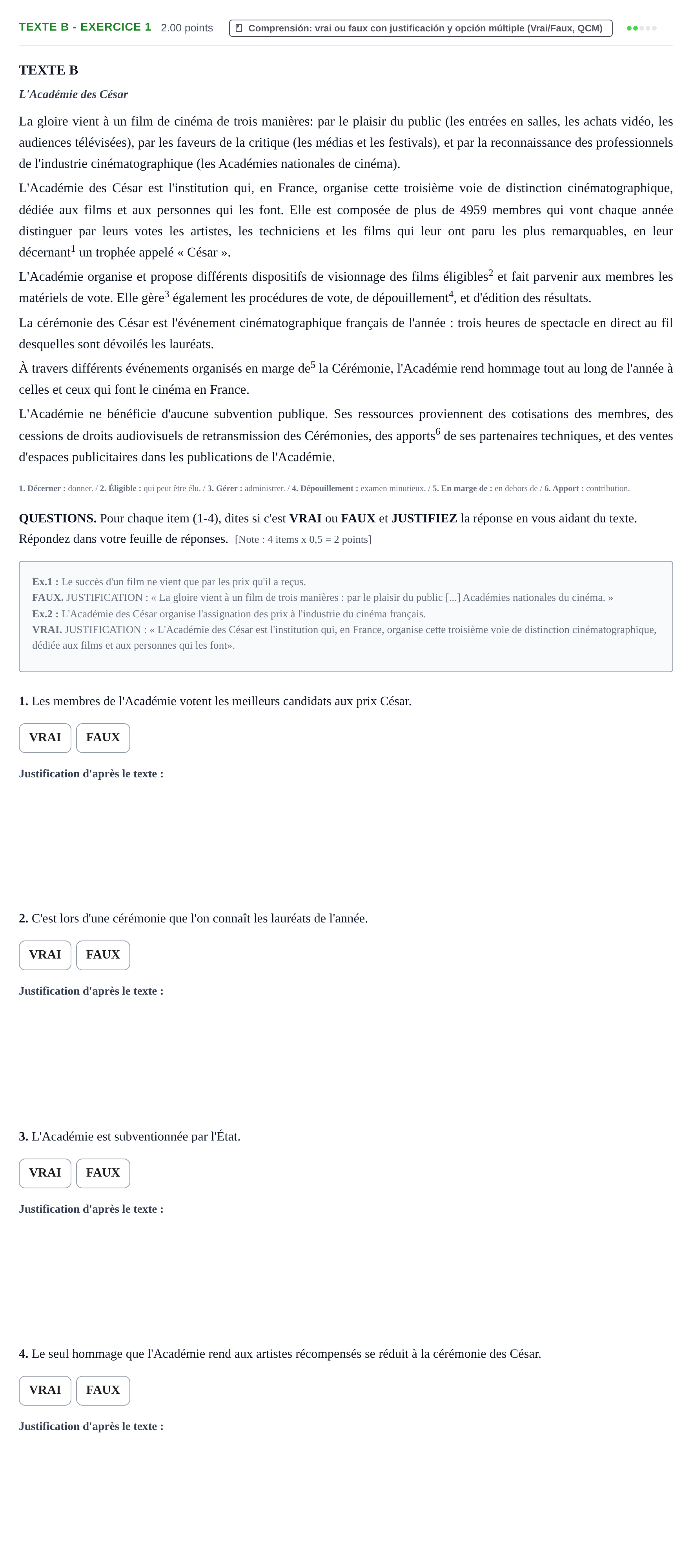 Enunciado: Ejercicio Texte B - Exercice 1 · Francés PAU Murcia Extraordinaria 2021