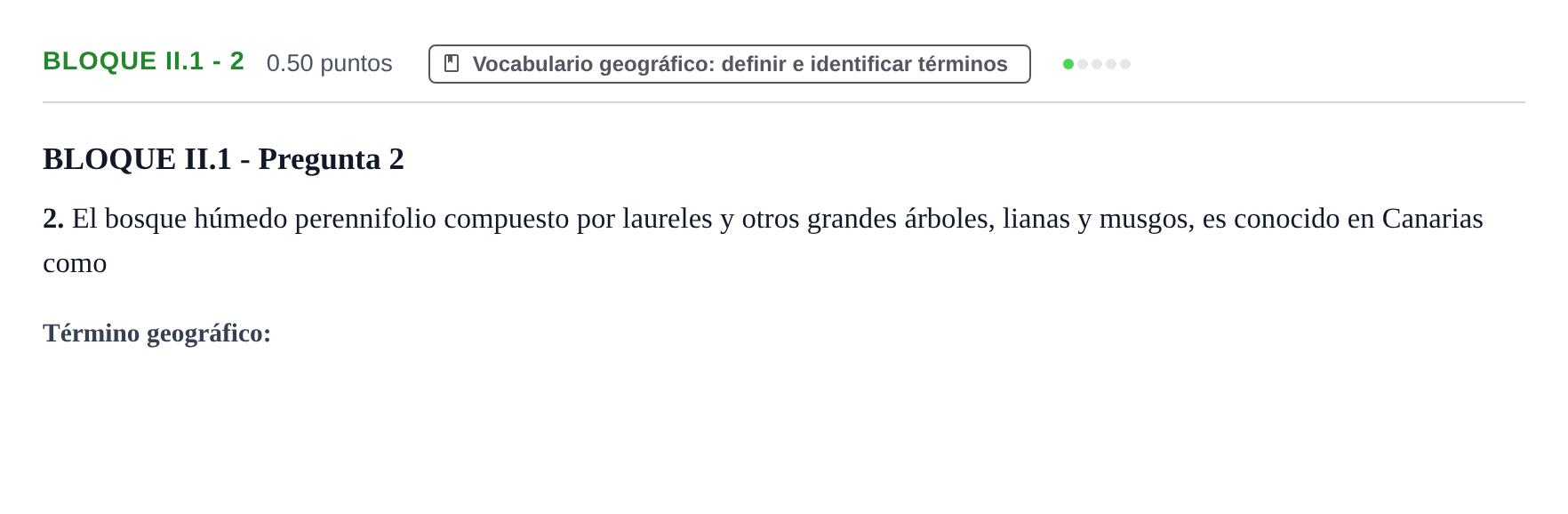 Enunciado: Bloque II.1 - 2 · Geografía PAU Murcia Extraordinaria 2021