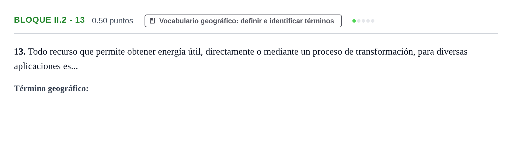 Enunciado: Bloque II.2 - 13 · Geografía PAU Murcia Extraordinaria 2021