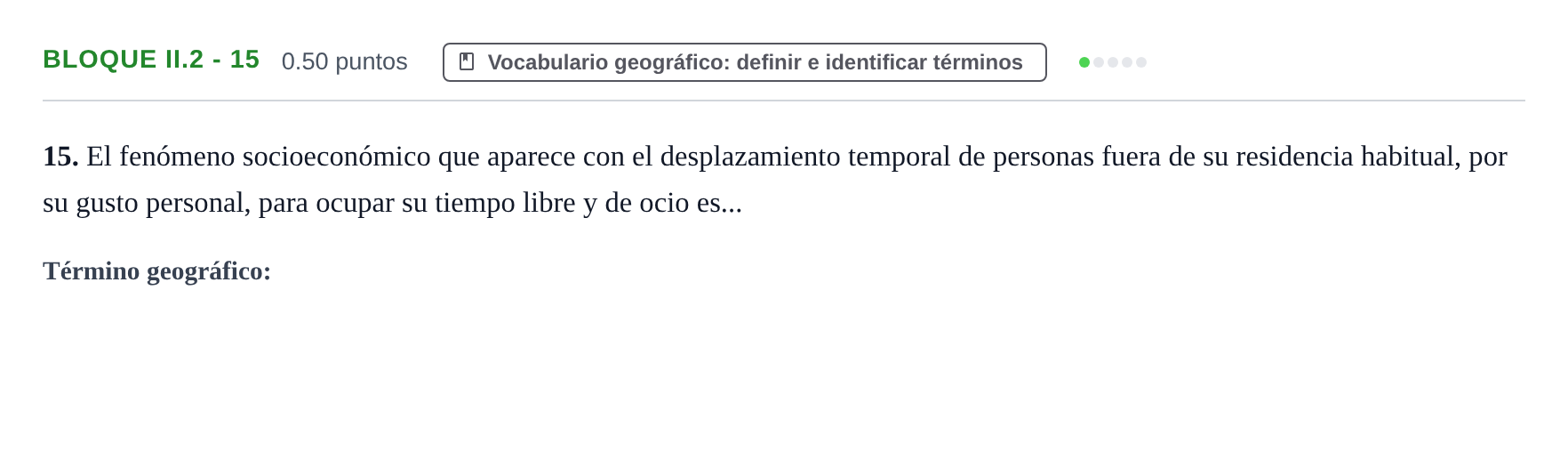 Enunciado: Bloque II.2 - 15 · Geografía PAU Murcia Extraordinaria 2021
