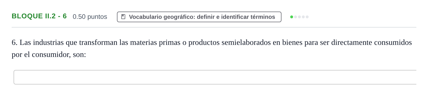 Enunciado: Bloque II.2 - 6 · Geografía PAU Murcia Extraordinaria 2021