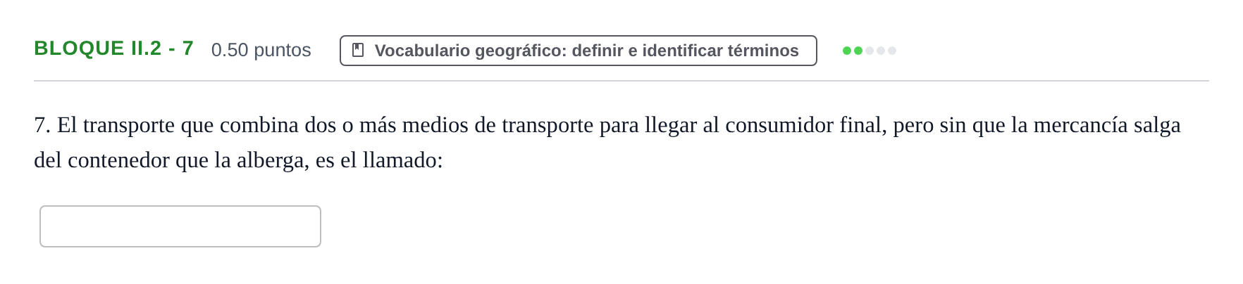 Enunciado: Bloque II.2 - 7 · Geografía PAU Murcia Extraordinaria 2021