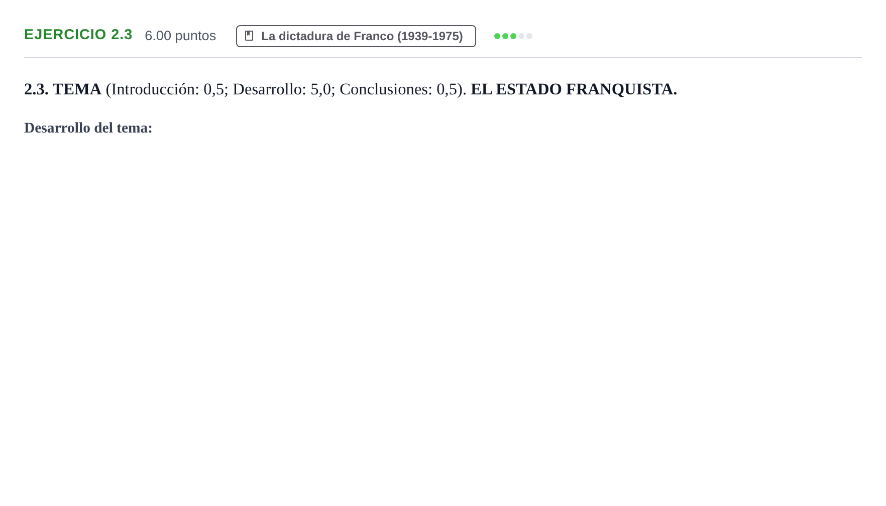 Enunciado: Ejercicio 2.3 · Historia de España PAU Murcia Extraordinaria 2021