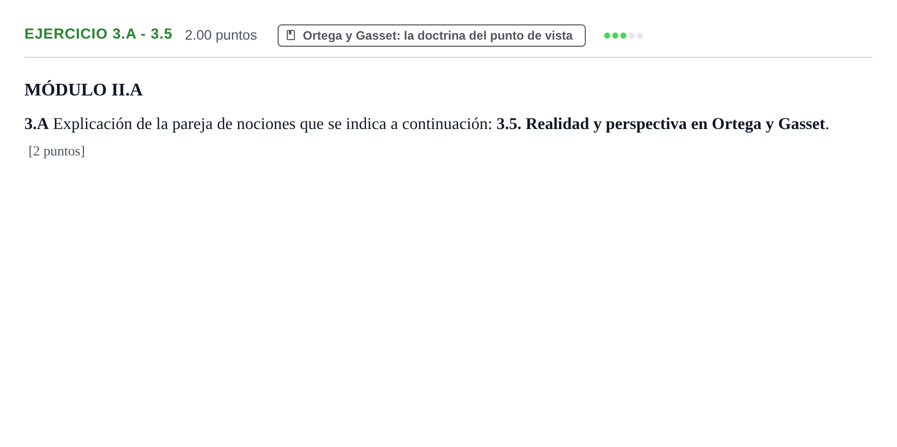 Enunciado: Ejercicio 3.A - 3.5 · Historia de la Filosofía PAU Murcia Extraordinaria 2021