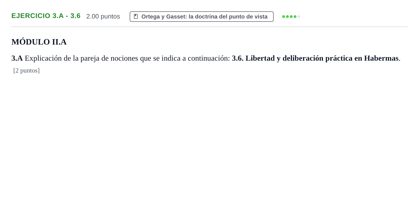 Enunciado: Ejercicio 3.A - 3.6 · Historia de la Filosofía PAU Murcia Extraordinaria 2021