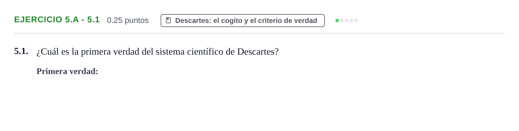 Enunciado: Ejercicio 5.A - 5.1 · Historia de la Filosofía PAU Murcia Extraordinaria 2021