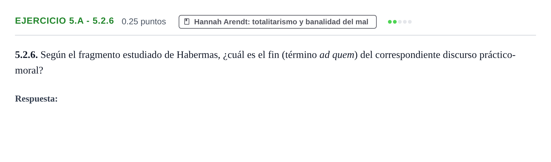 Enunciado: Ejercicio 5.A - 5.2.6 · Historia de la Filosofía PAU Murcia Extraordinaria 2021