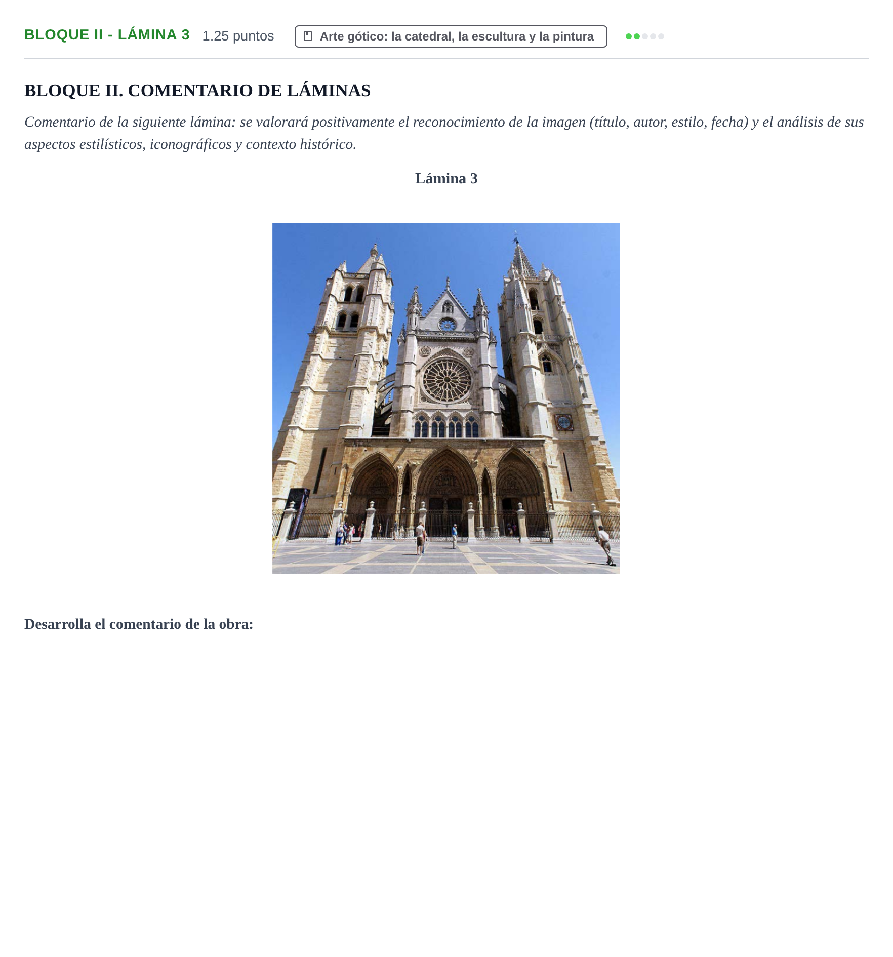 Enunciado: Bloque II - Lámina 3 · Historia del Arte PAU Murcia Extraordinaria 2021