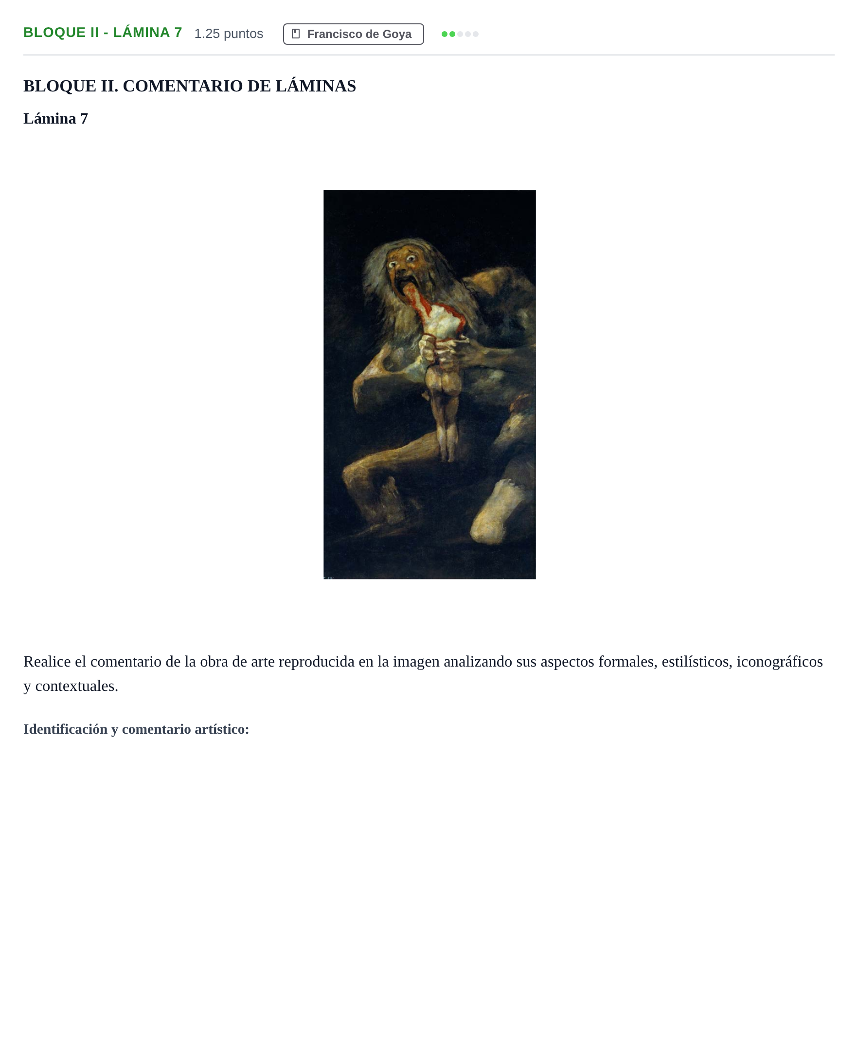 Enunciado: Bloque II - Lámina 7 · Historia del Arte PAU Murcia Extraordinaria 2021
