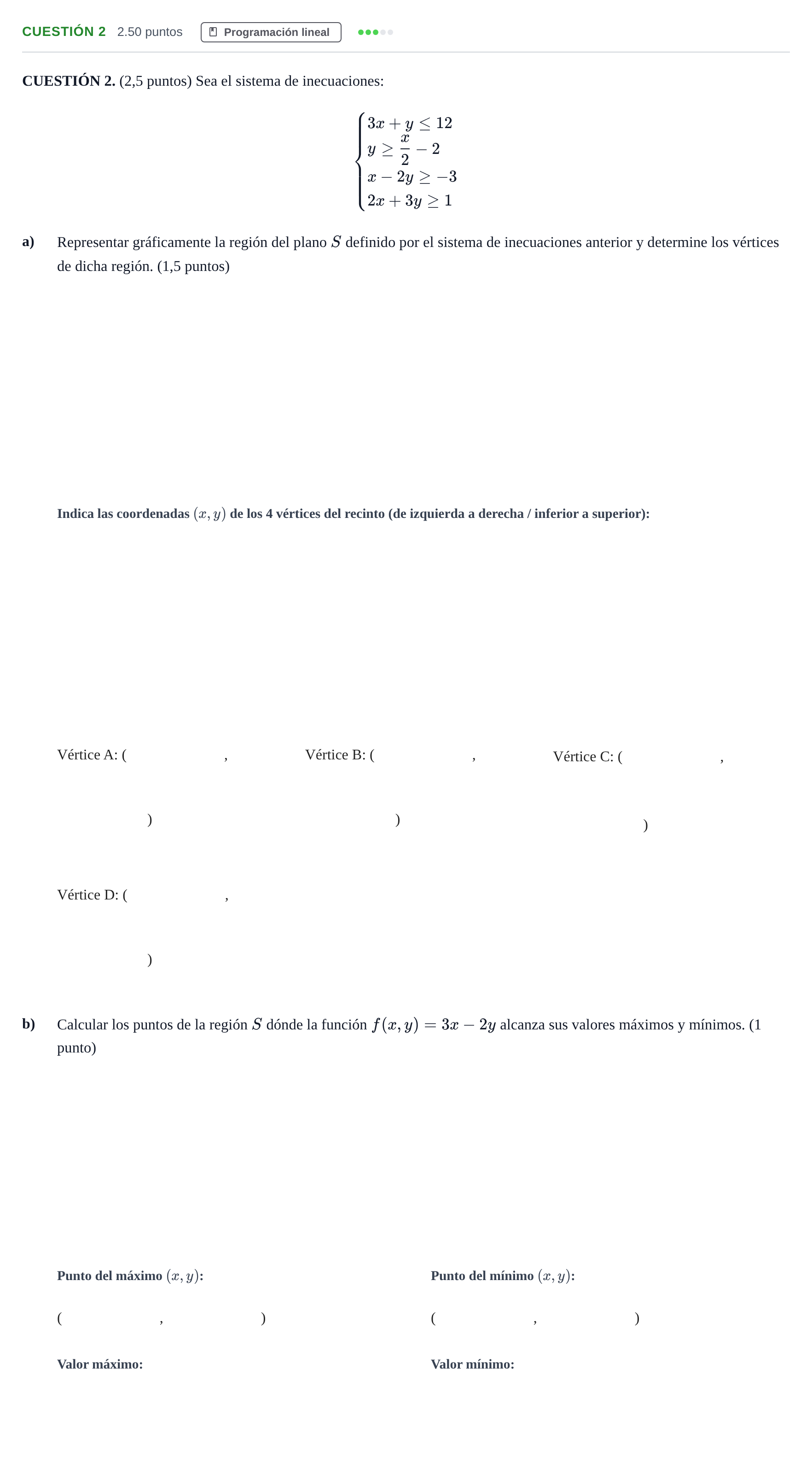 Enunciado: CUESTIÓN 2 · Matemáticas aplicadas a las Ciencias Sociales II PAU Murcia Extraordinaria 2021