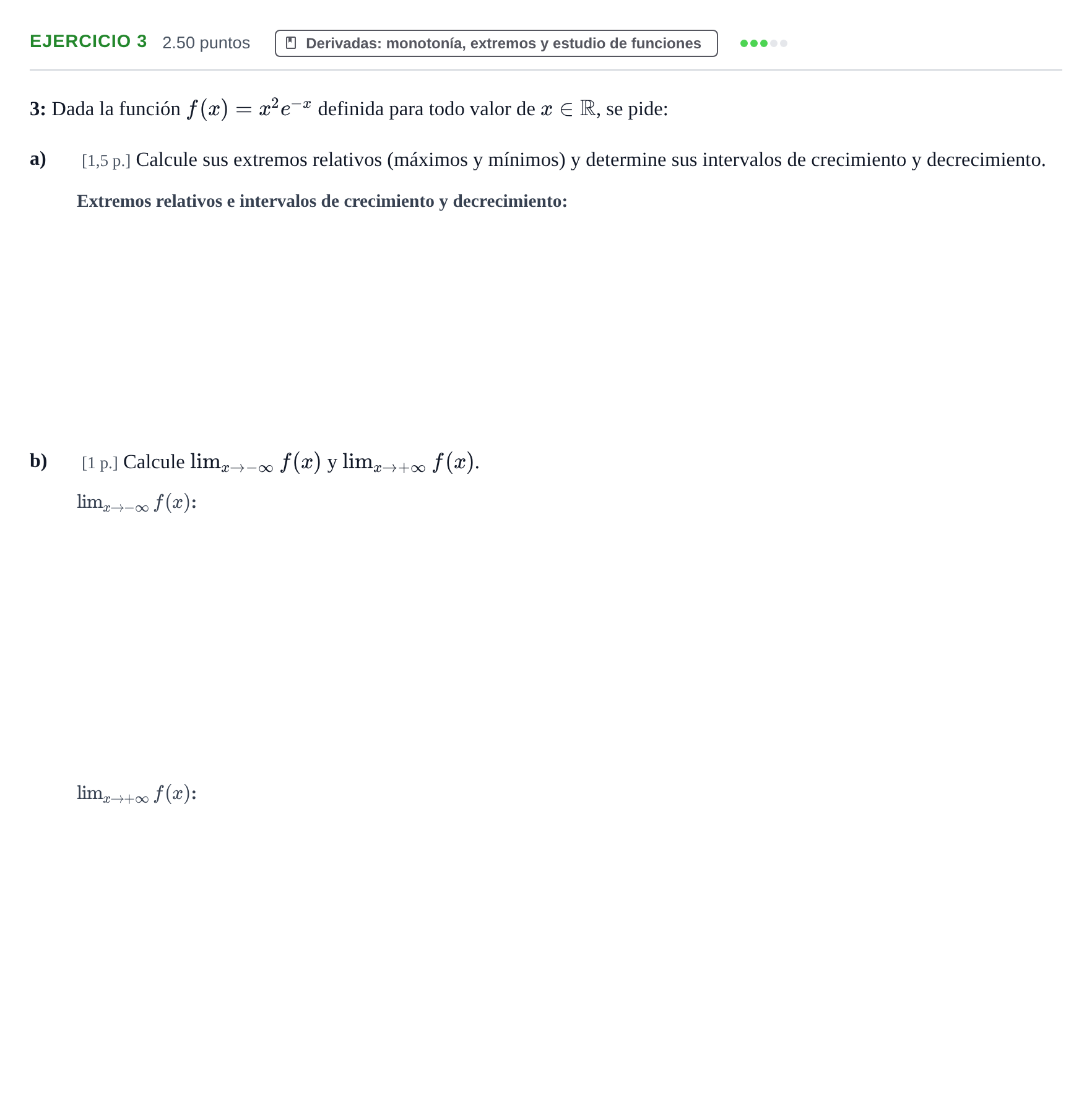 Enunciado: Problema 3 · Matemáticas II PAU Murcia Extraordinaria 2021