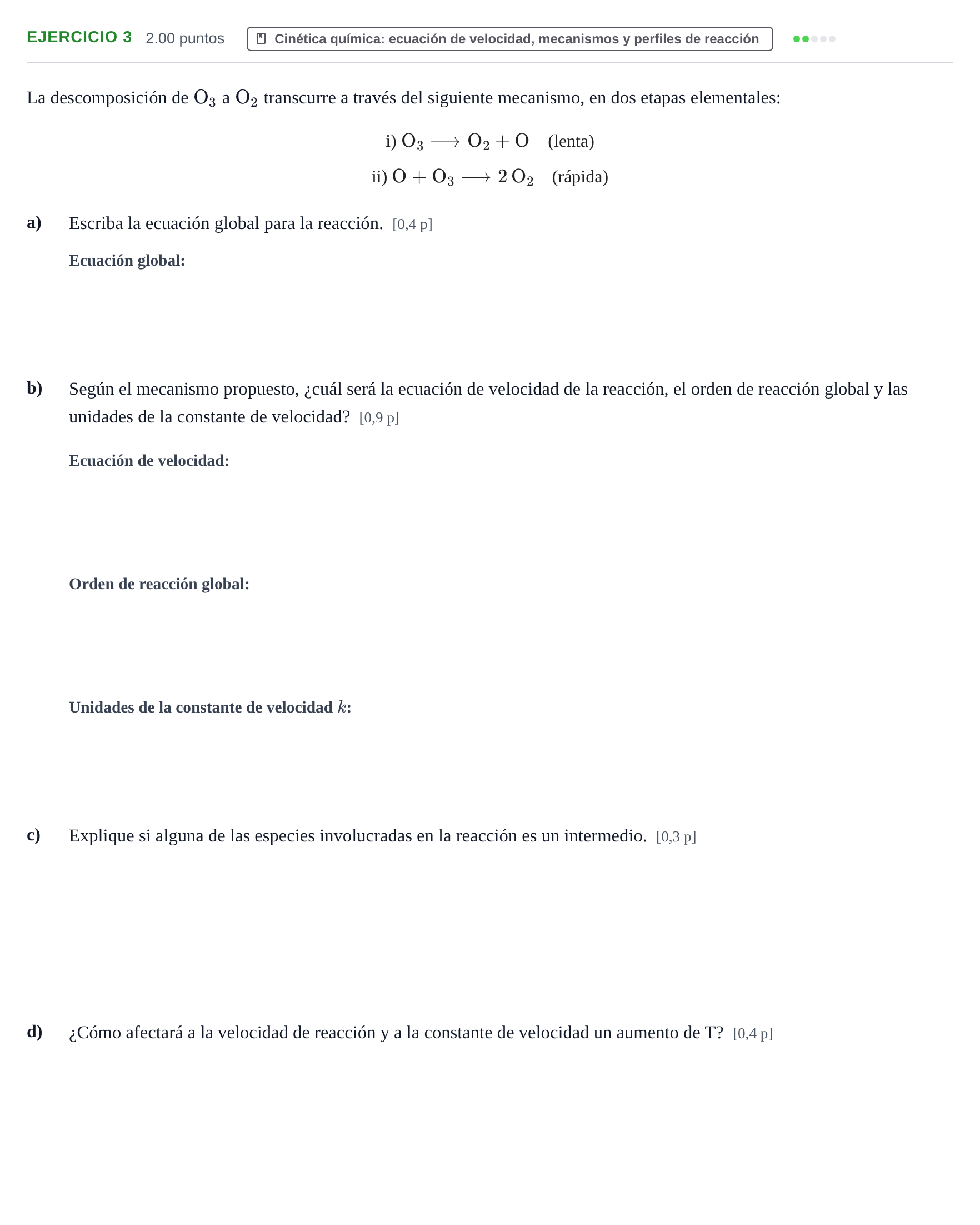 Enunciado: Problema 3 · Química PAU Murcia Extraordinaria 2021