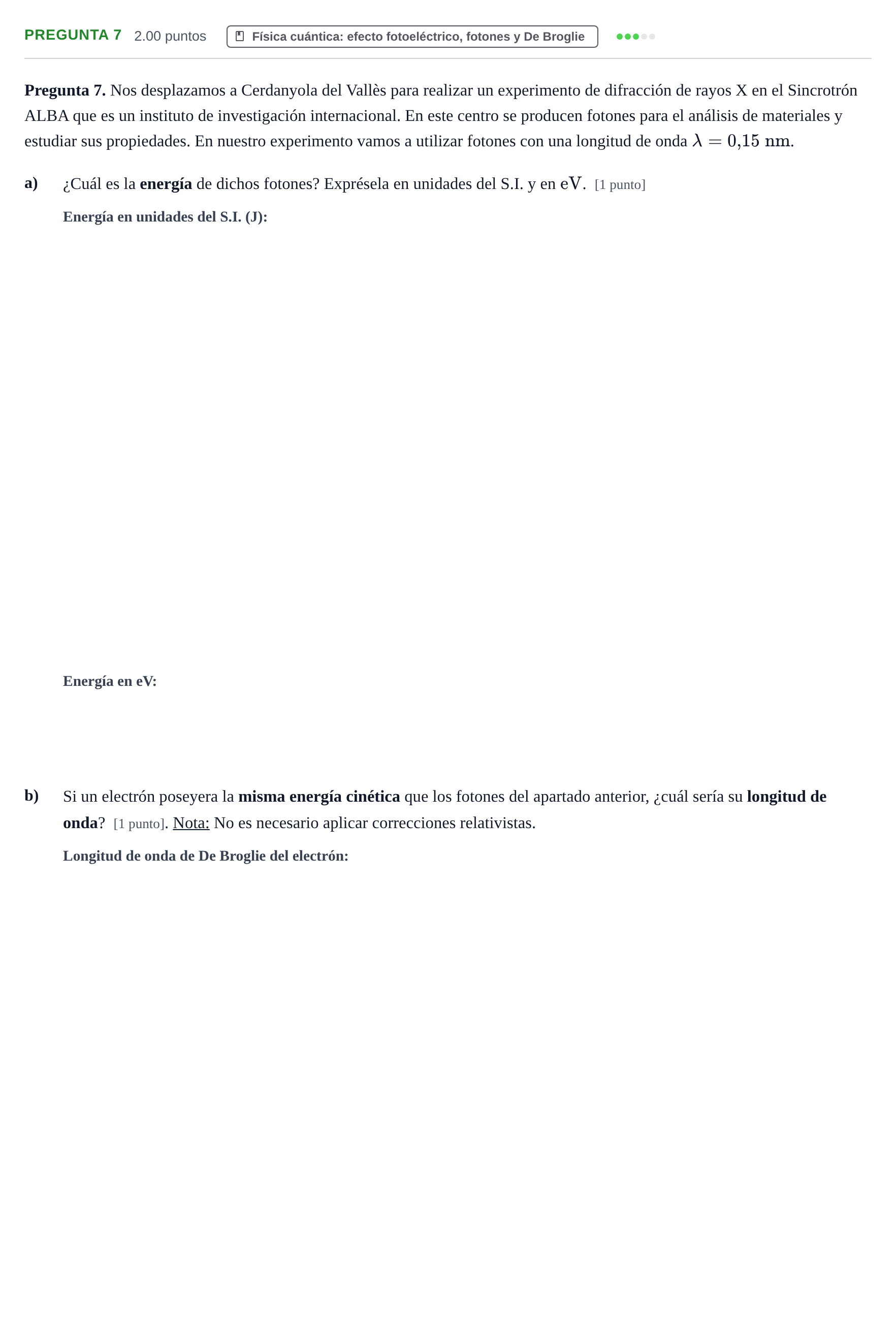 Enunciado: Pregunta 7 · Física PAU Asturias Extraordinaria 2026
