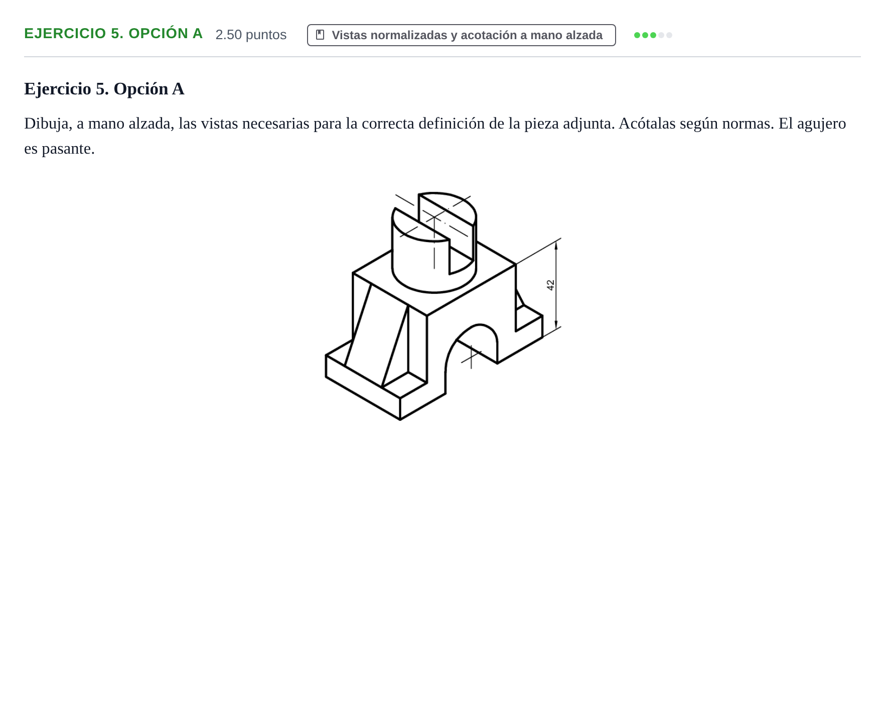 Enunciado: Ejercicio 5. Opción A · Dibujo técnico II PAU Asturias Extraordinaria 2026