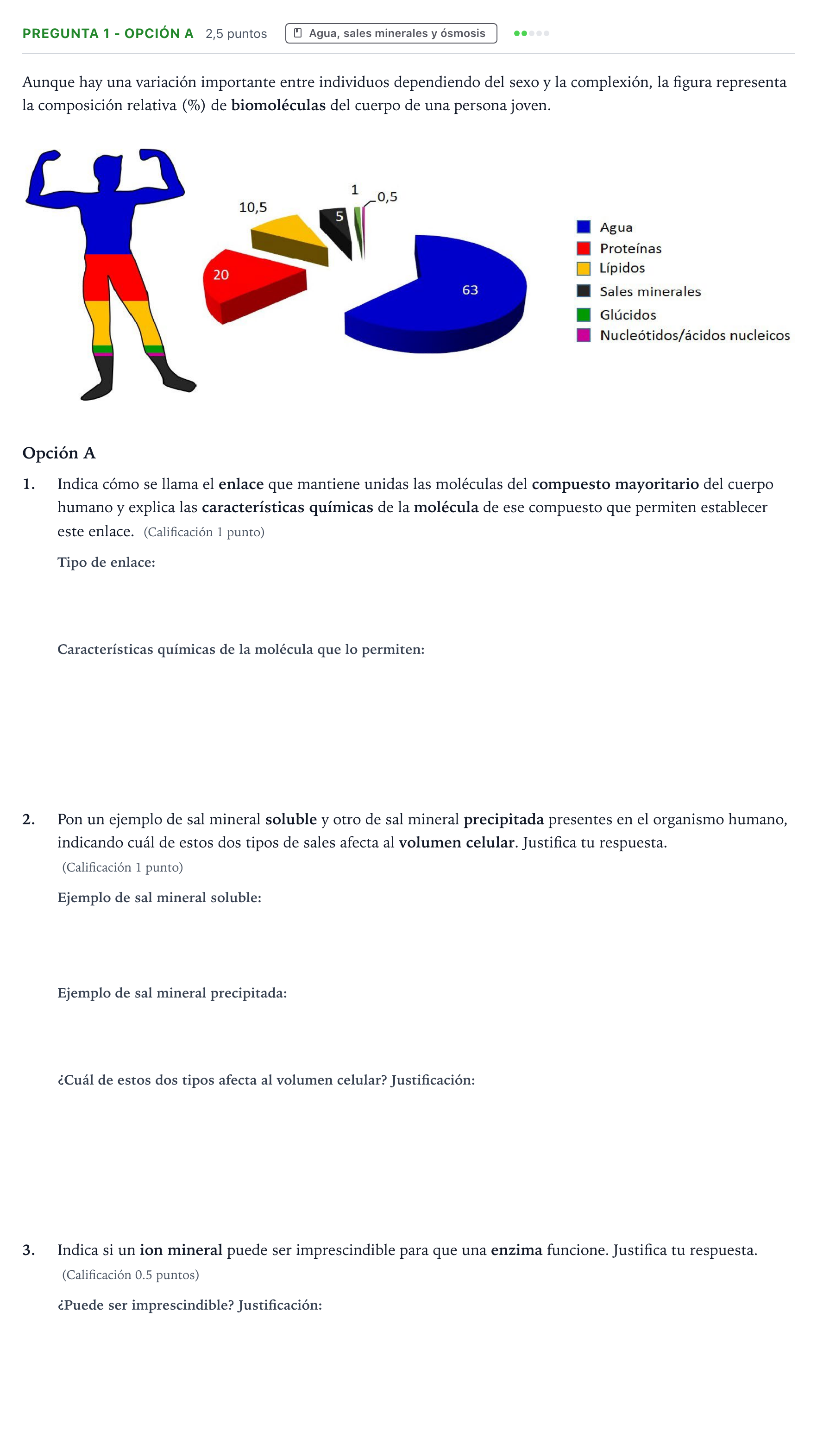 Enunciado: Pregunta 1 - Opción A · Biología PAU Asturias Ordinaria 2026