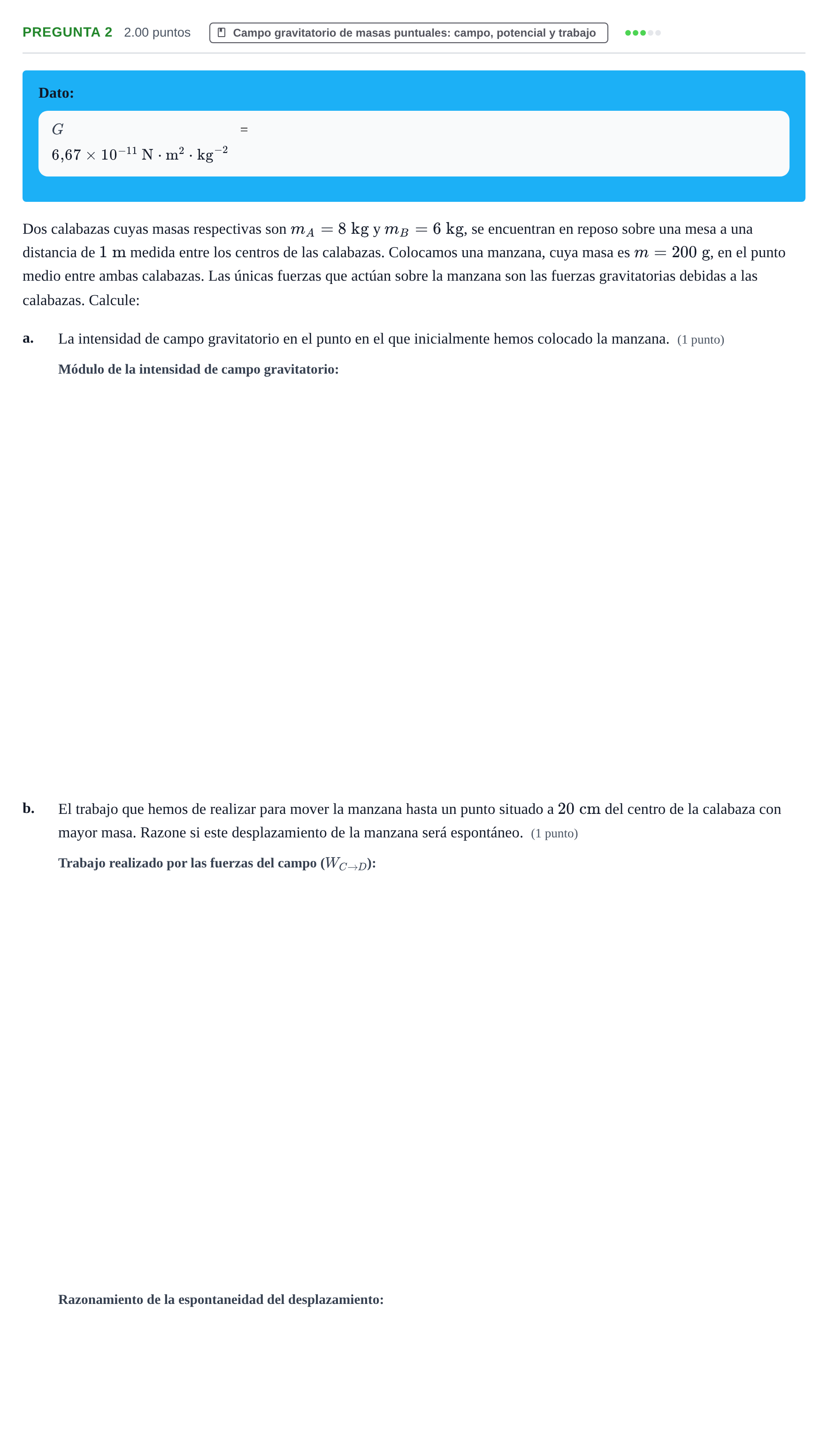 Enunciado: Pregunta 2 · Física PAU Asturias Ordinaria 2026