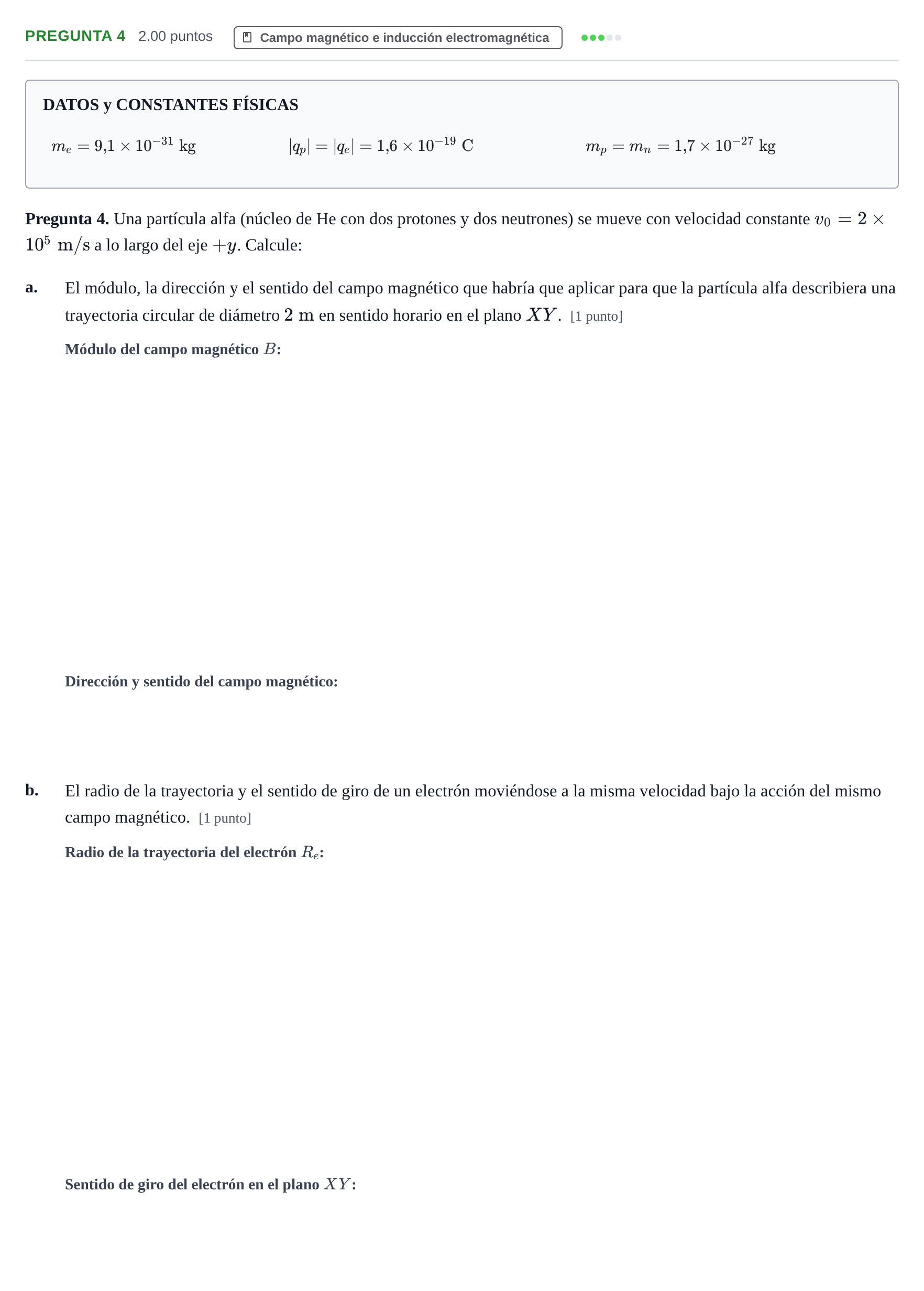 Enunciado: Pregunta 4 · Física PAU Asturias Ordinaria 2026