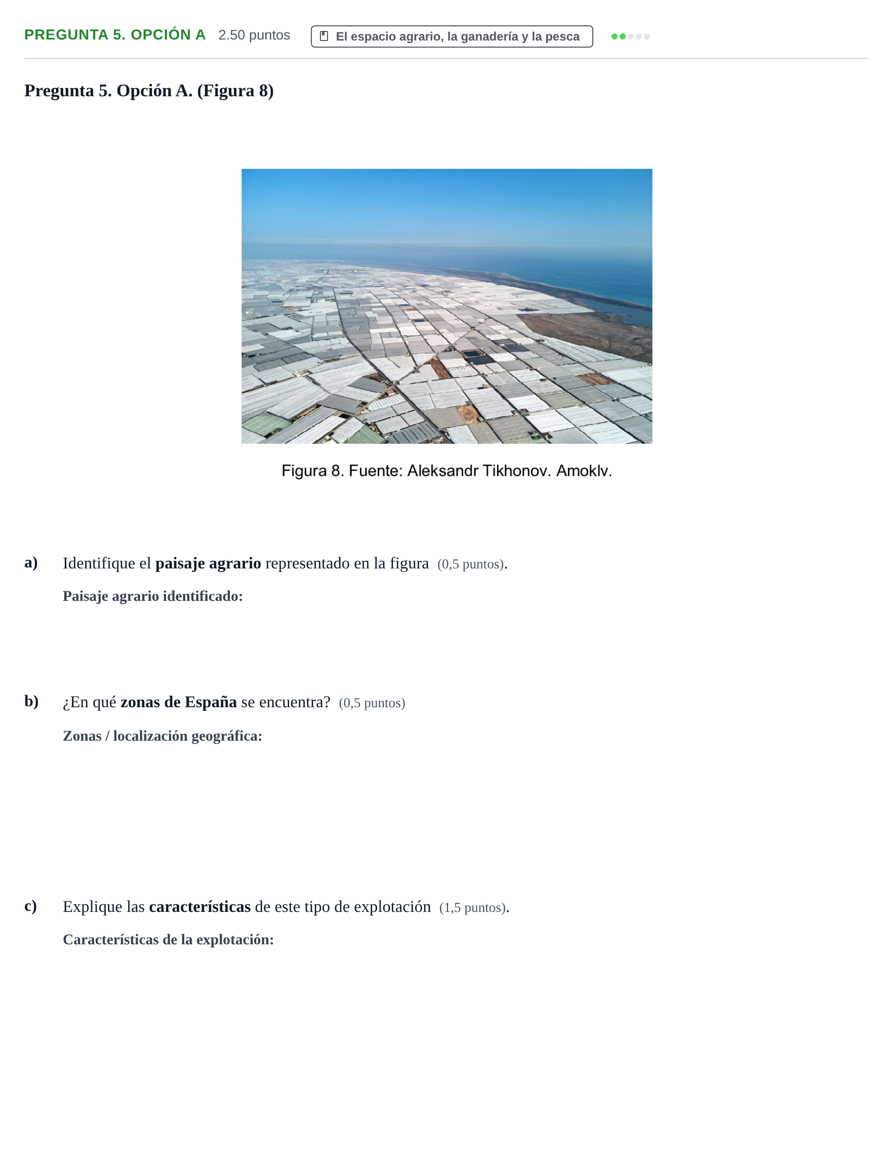 Enunciado: Pregunta 5. Opción A · Geografía PAU Asturias Extraordinaria 2026