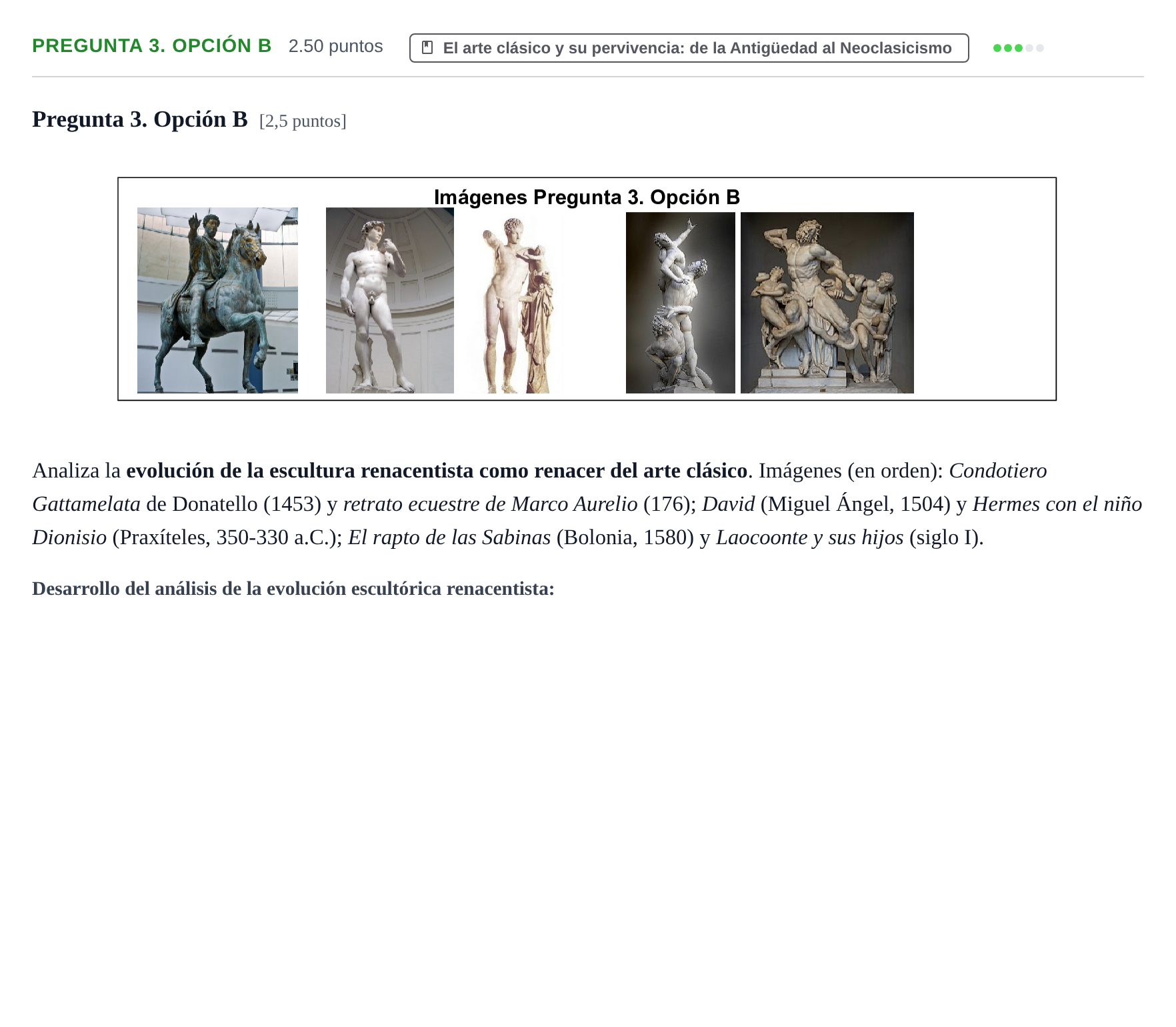 Enunciado: Pregunta 3. Opción B · Fundamentos Artísticos PAU Asturias Ordinaria 2026
