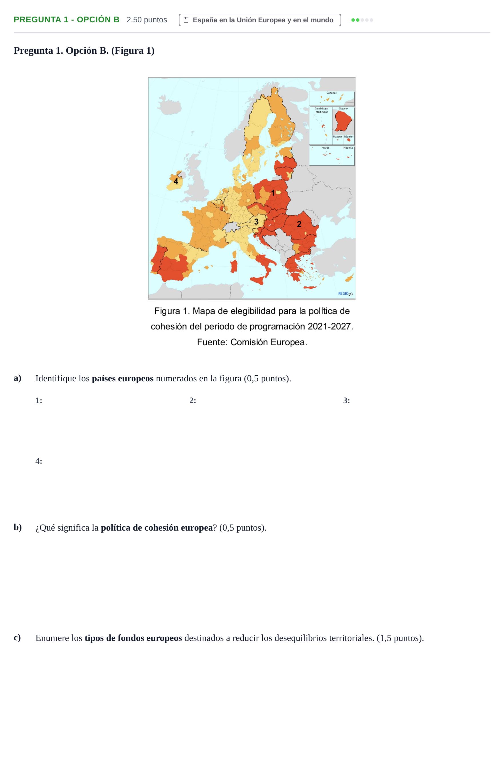 Enunciado: Pregunta 1 - Opción B · Geografía PAU Asturias Ordinaria 2026