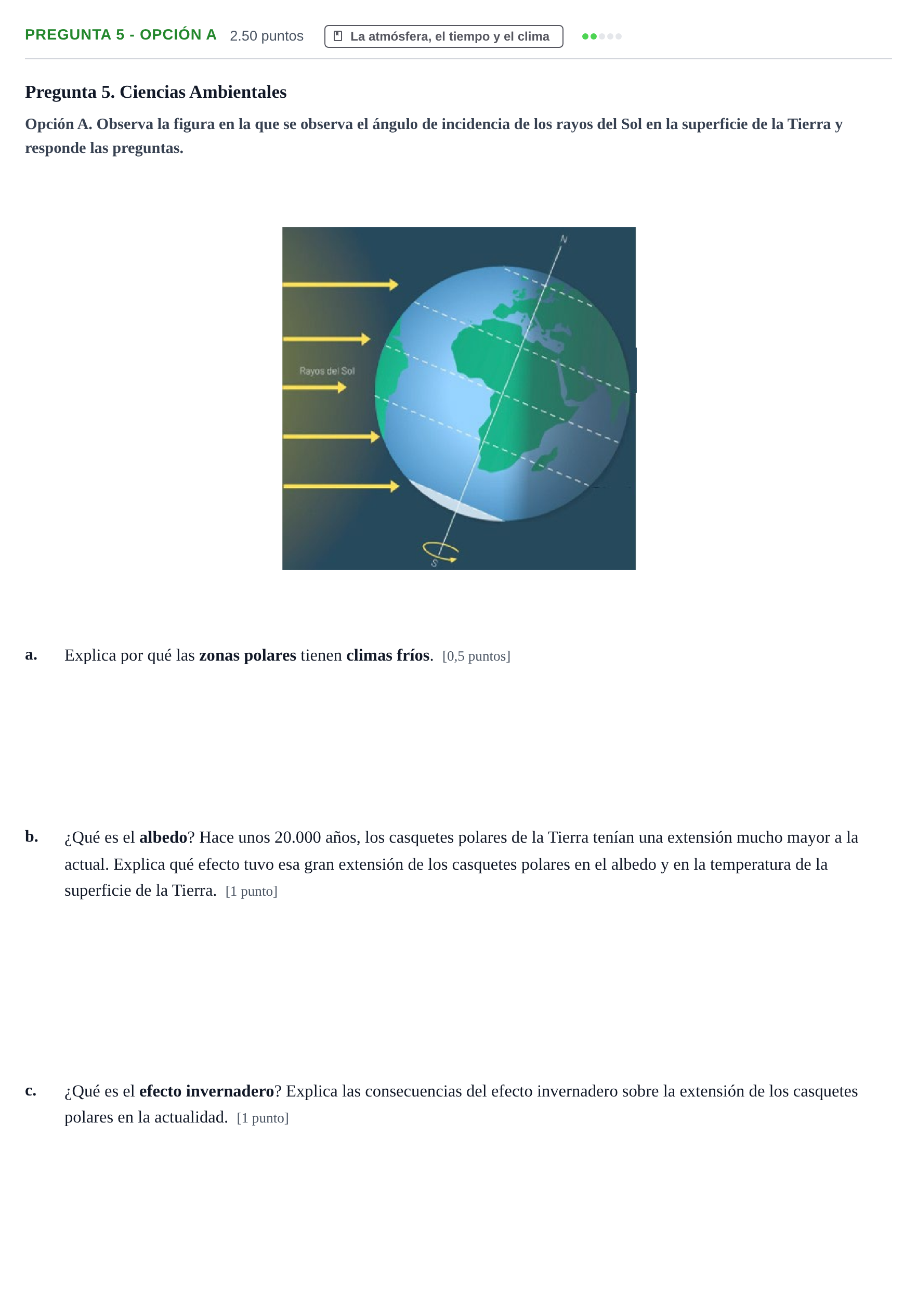 Enunciado: Pregunta 5 - Opción A · Geología y Ciencias Ambientales PAU Asturias Extraordinaria 2026