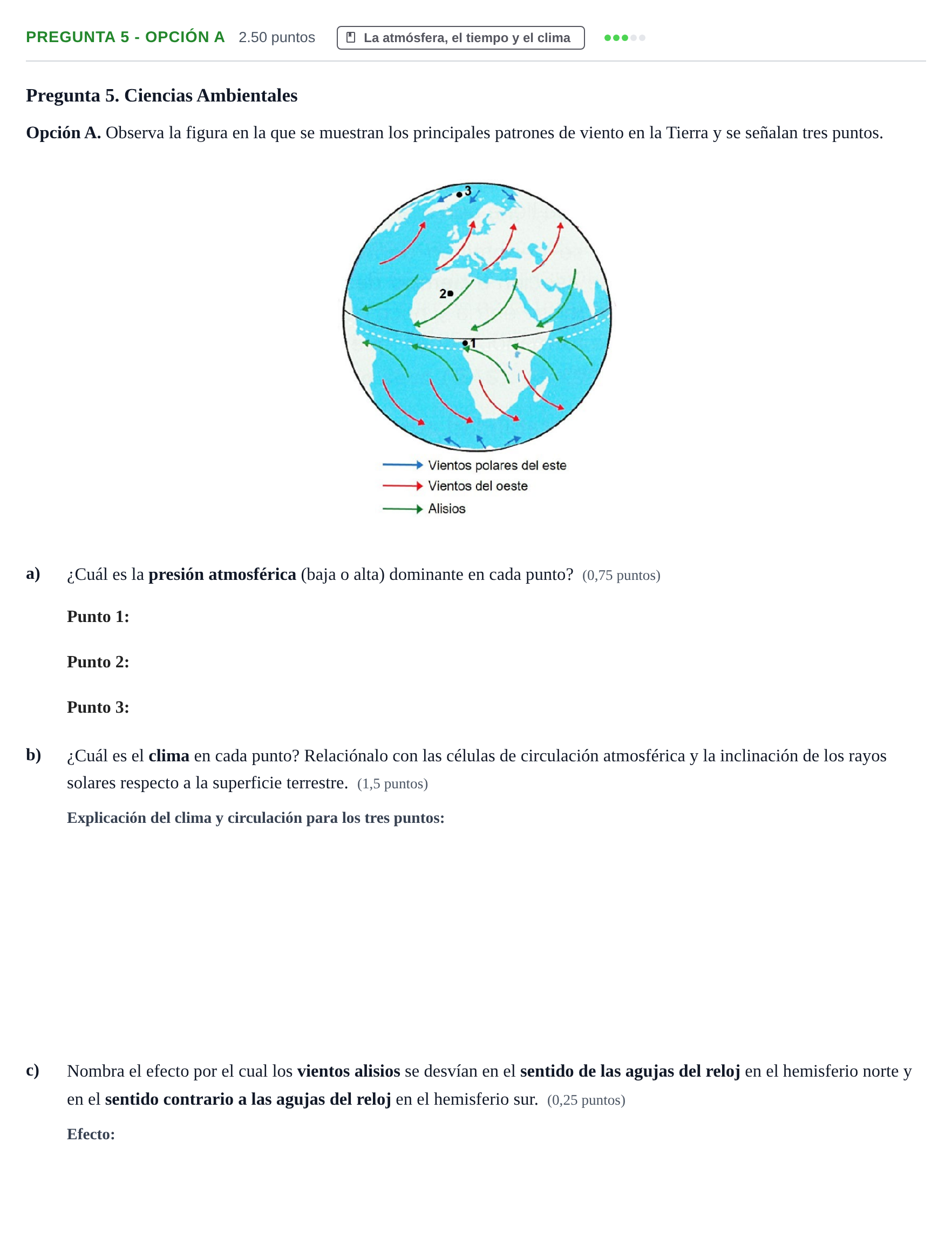 Enunciado: Pregunta 5 - Opción A · Geología y Ciencias Ambientales PAU Asturias Ordinaria 2026