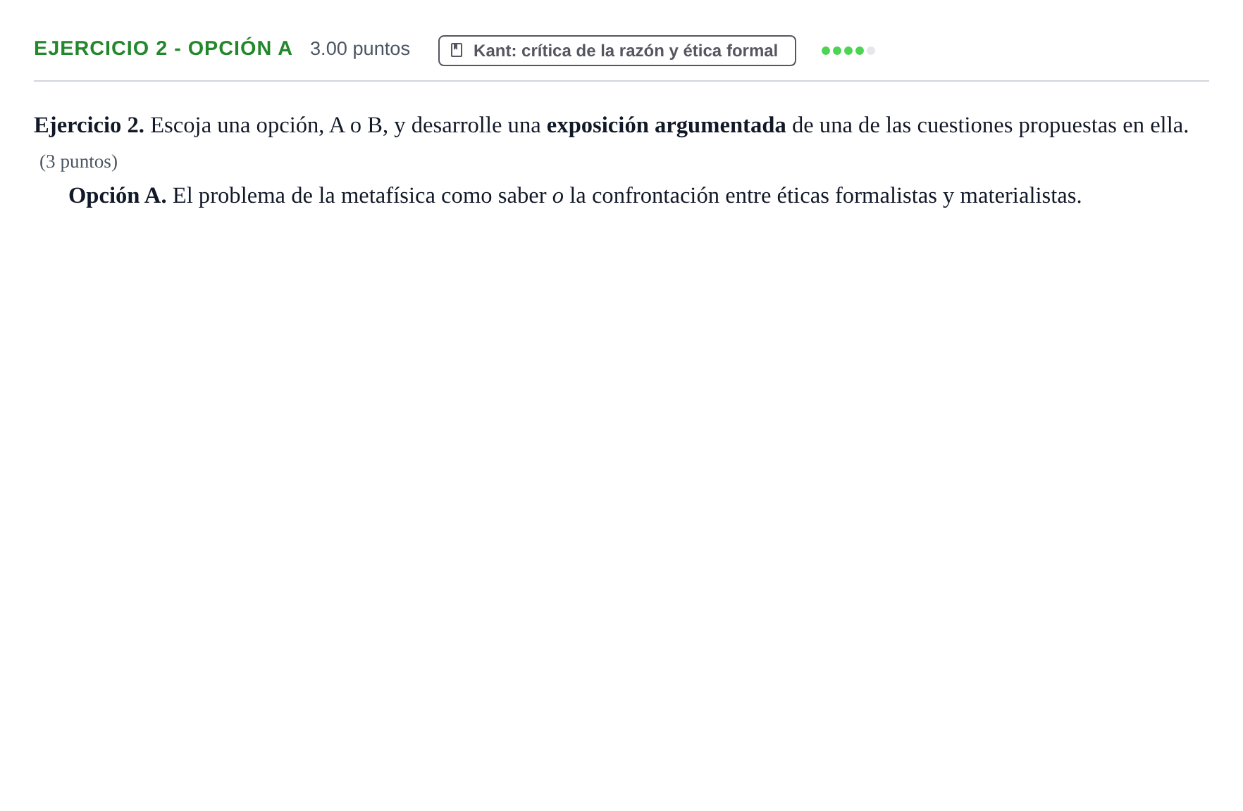 Enunciado: Ejercicio 2 - Opción A · Historia de la Filosofía PAU Asturias Extraordinaria 2026