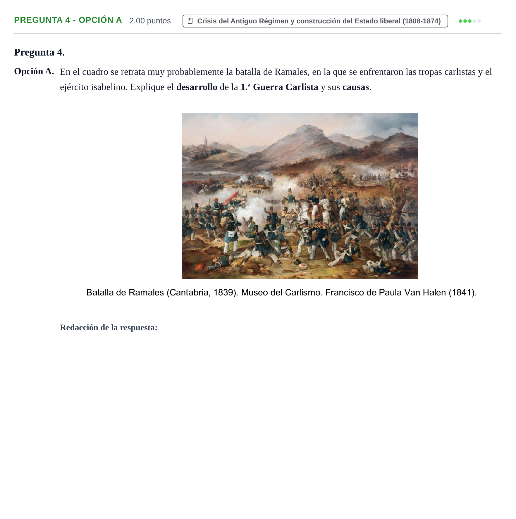 Enunciado: Pregunta 4 - Opción A · Historia de España PAU Asturias Ordinaria 2026