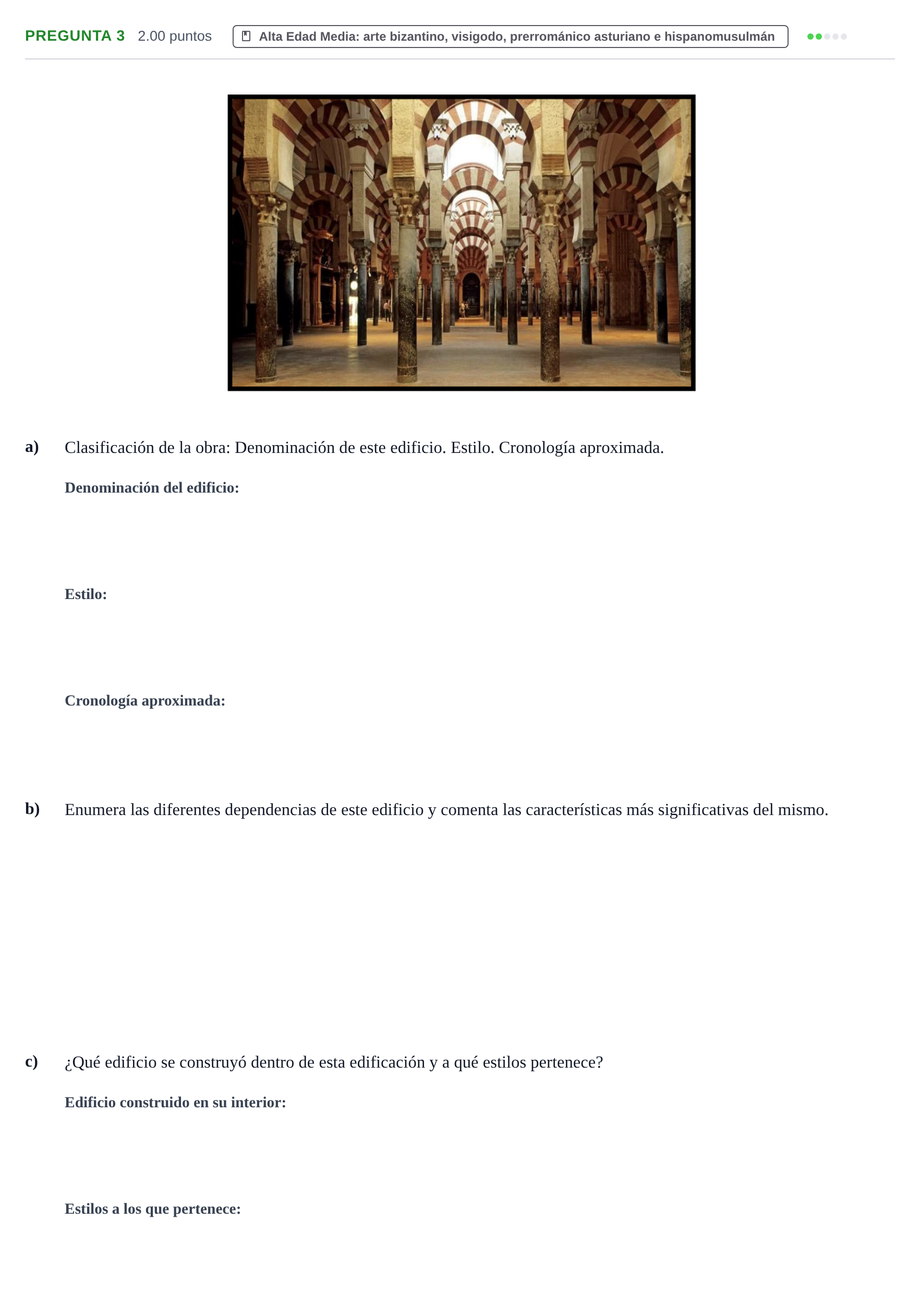 Enunciado: Pregunta 3 · Historia del Arte PAU Asturias Ordinaria 2026
