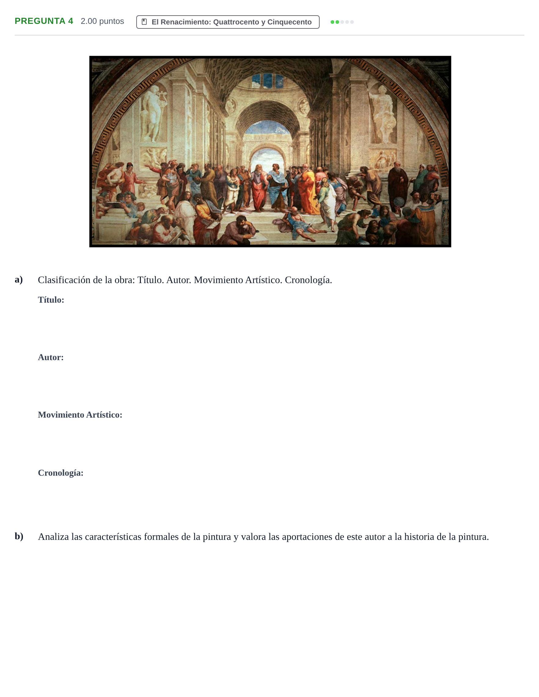 Enunciado: Pregunta 4 · Historia del Arte PAU Asturias Ordinaria 2026