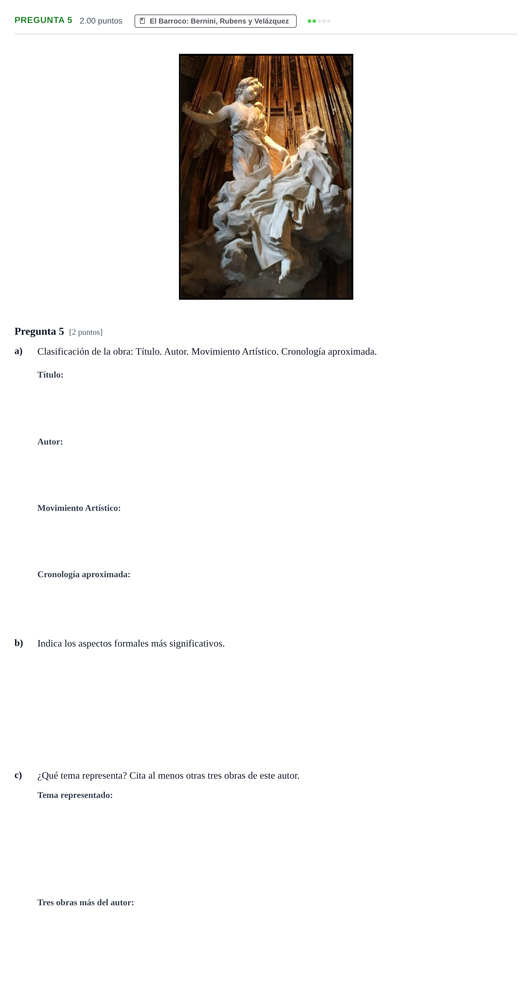 Enunciado: Pregunta 5 · Historia del Arte PAU Asturias Ordinaria 2026