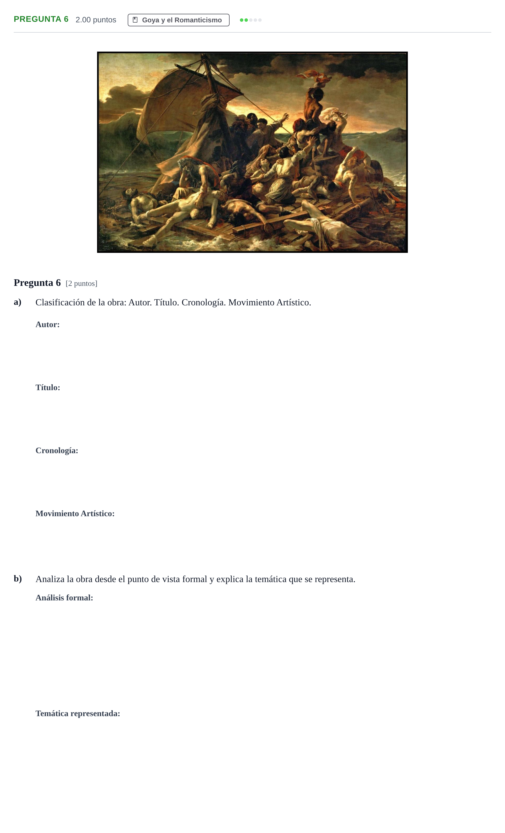 Enunciado: Pregunta 6 · Historia del Arte PAU Asturias Ordinaria 2026