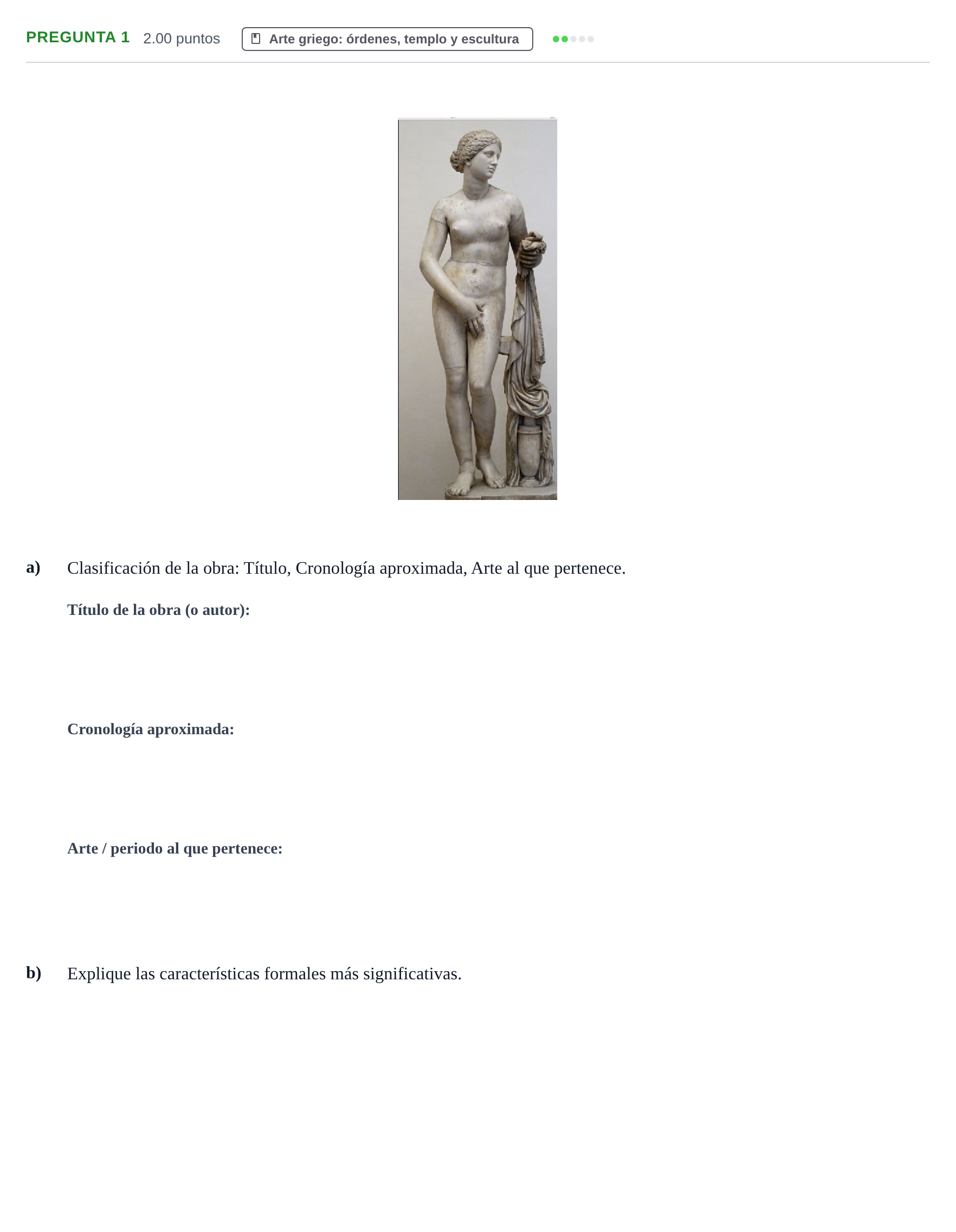 Enunciado: Pregunta 1 · Historia del Arte PAU Asturias Extraordinaria 2026