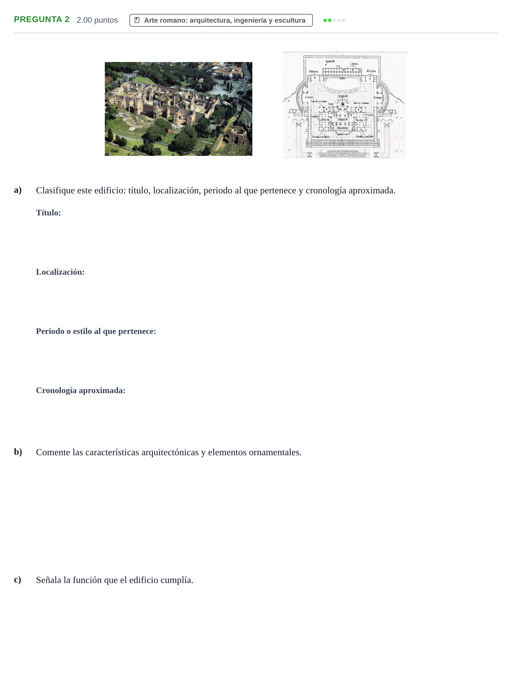 Enunciado: Pregunta 2 · Historia del Arte PAU Asturias Extraordinaria 2026