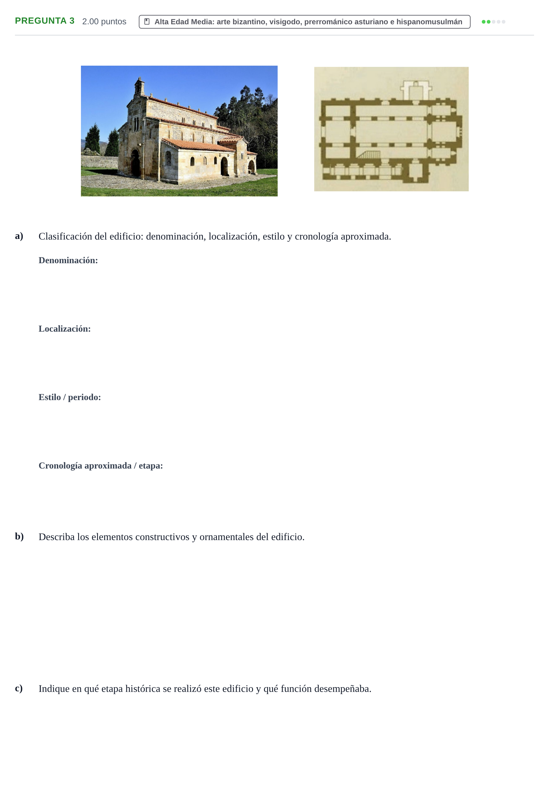 Enunciado: Pregunta 3 · Historia del Arte PAU Asturias Extraordinaria 2026