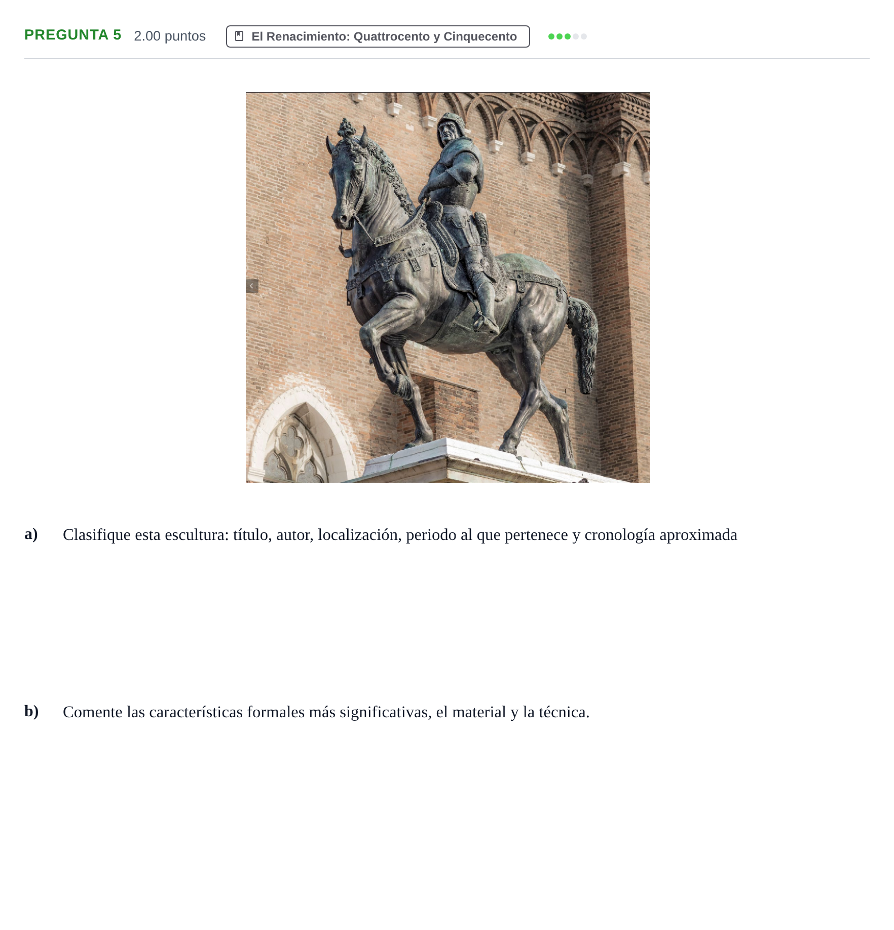 Enunciado: Pregunta 5 · Historia del Arte PAU Asturias Extraordinaria 2026