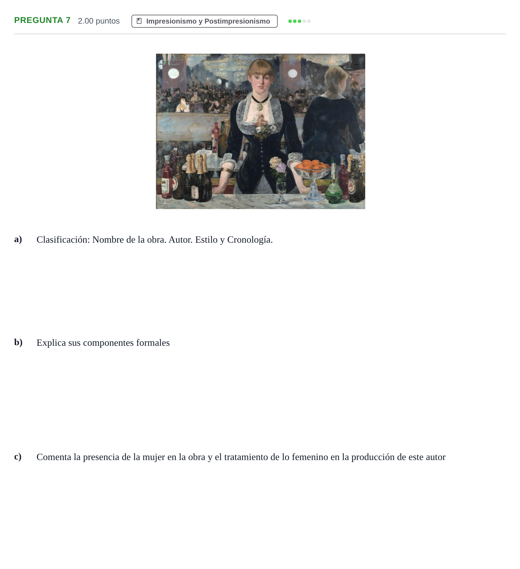 Enunciado: Pregunta 7 · Historia del Arte PAU Asturias Extraordinaria 2026