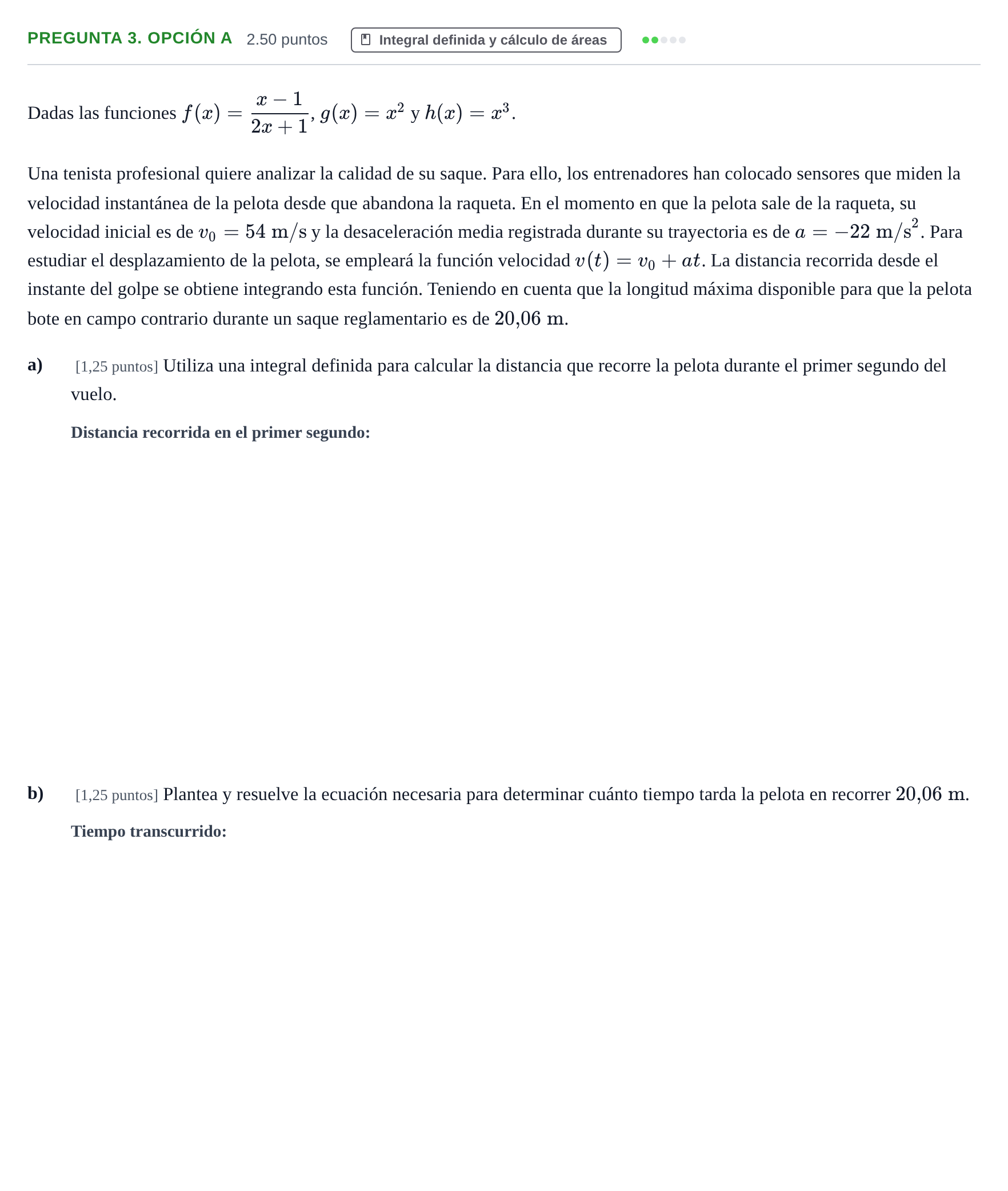 Enunciado: Pregunta 3. Opción A · Matemáticas II PAU Asturias Extraordinaria 2026