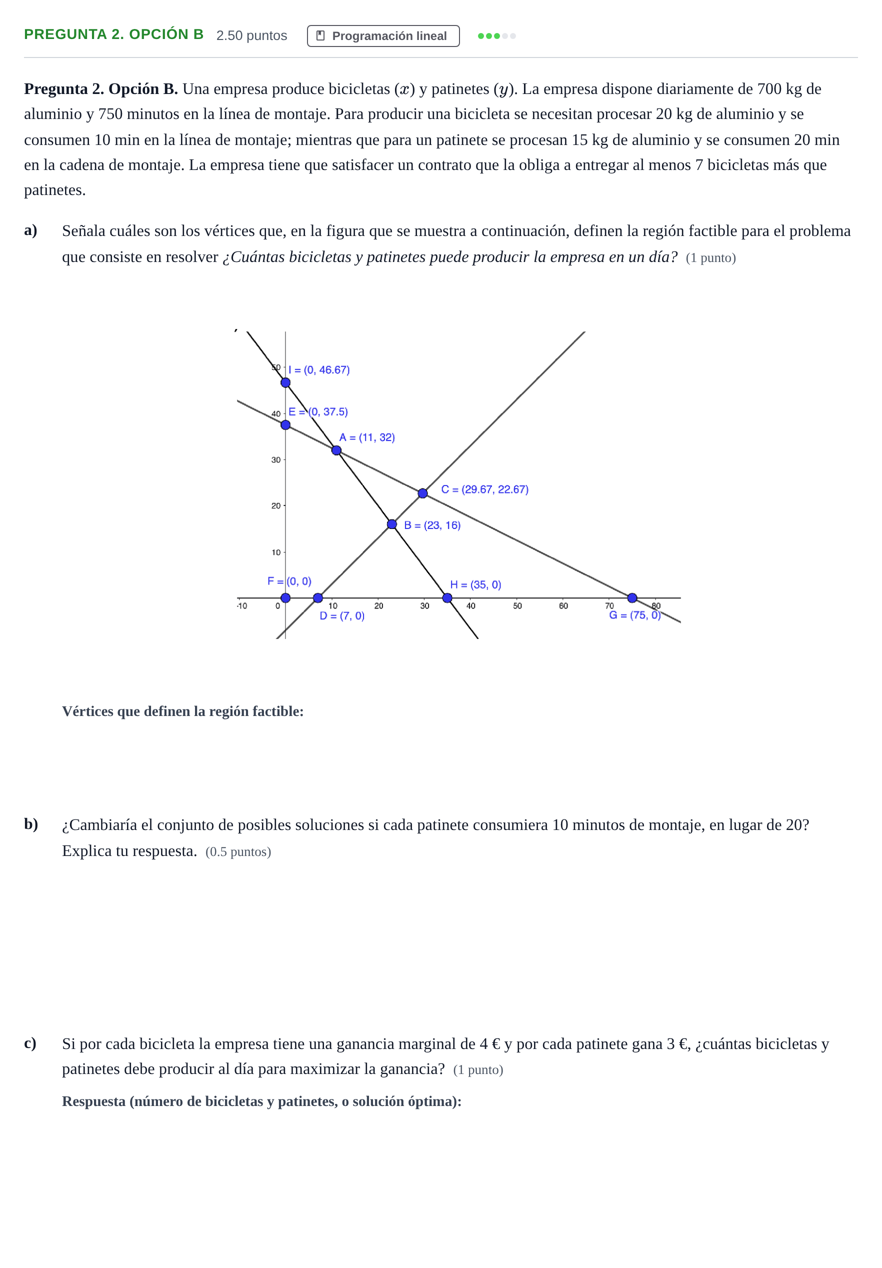 Enunciado: Pregunta 2. Opción B · Matemáticas aplicadas a las Ciencias Sociales II PAU Asturias Extraordinaria 2026